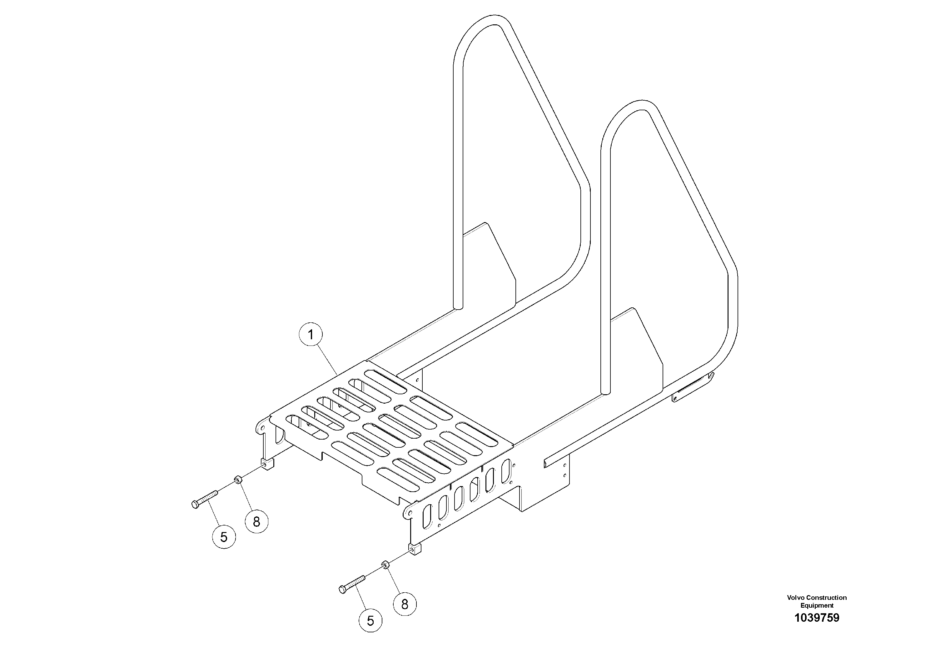 Схема запчастей Volvo ABG5870 - 52748 Railing ABG5870 S/N 22058 -