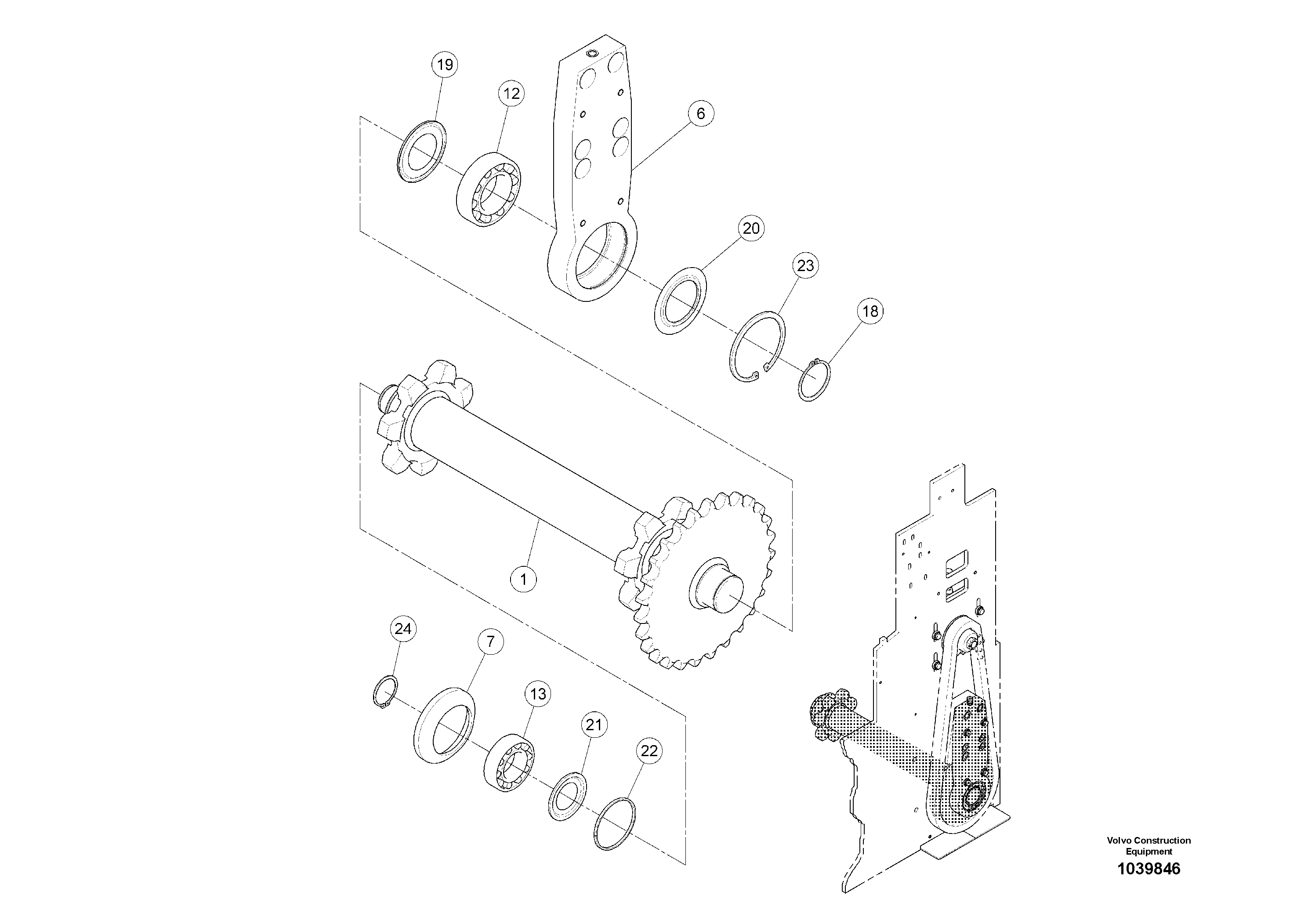 Схема запчастей Volvo ABG5870 - 65606 Conveyor Drive Shaft ABG5870 S/N 22058 -