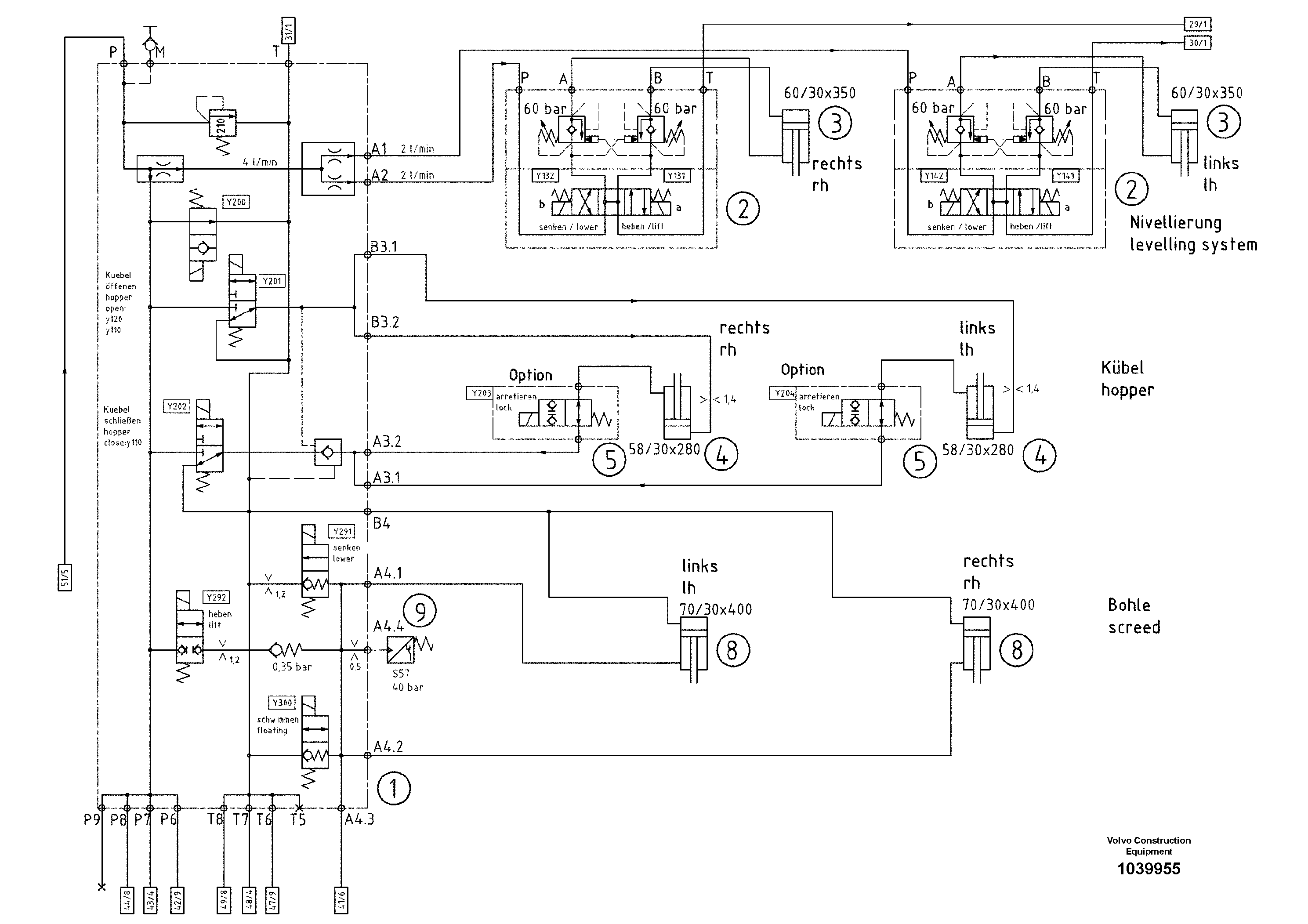 Схема запчастей Volvo ABG5870 - 55720 Hydraulic diagram ABG5870 S/N 22058 -