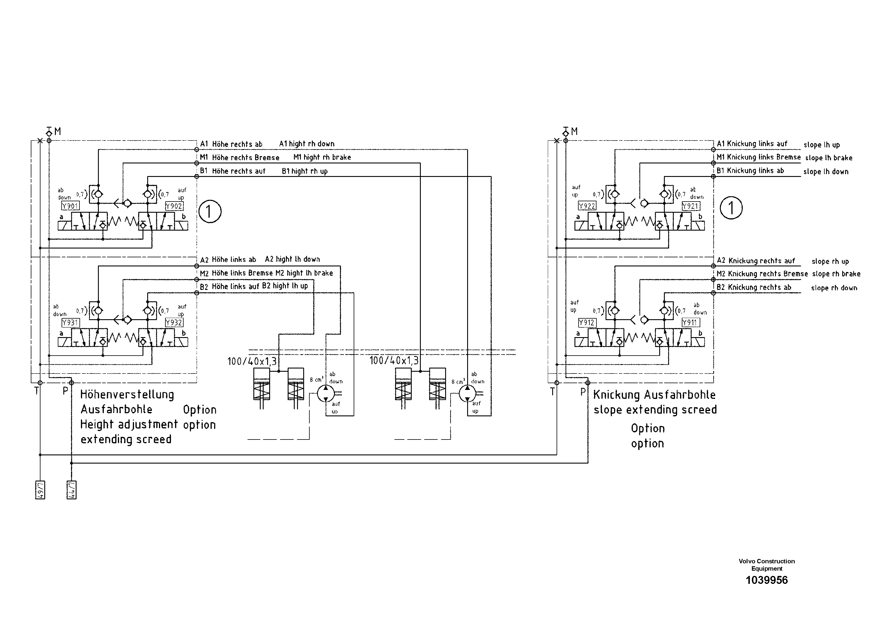 Схема запчастей Volvo ABG5870 - 55722 Hydraulic diagram ABG5870 S/N 22058 -