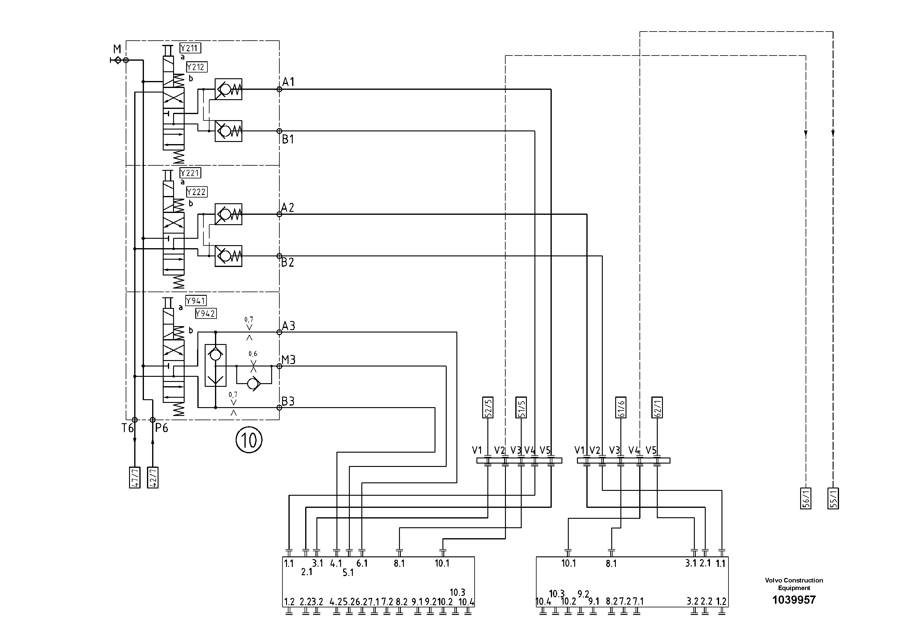 Схема запчастей Volvo ABG5870 - 55724 Hydraulic diagram ABG5870 S/N 22058 -