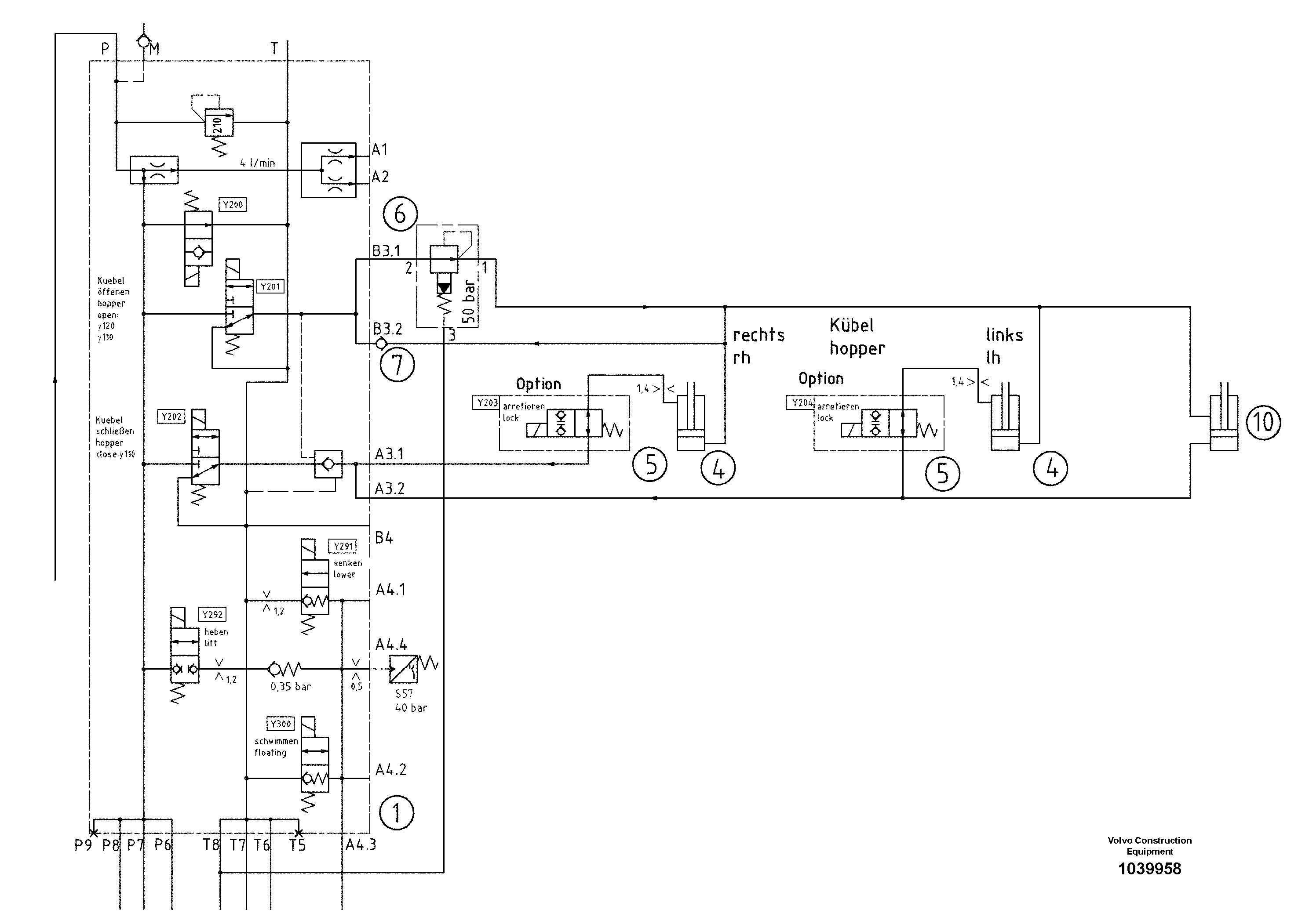 Схема запчастей Volvo ABG5870 - 55726 Hydraulic diagram ABG5870 S/N 22058 -