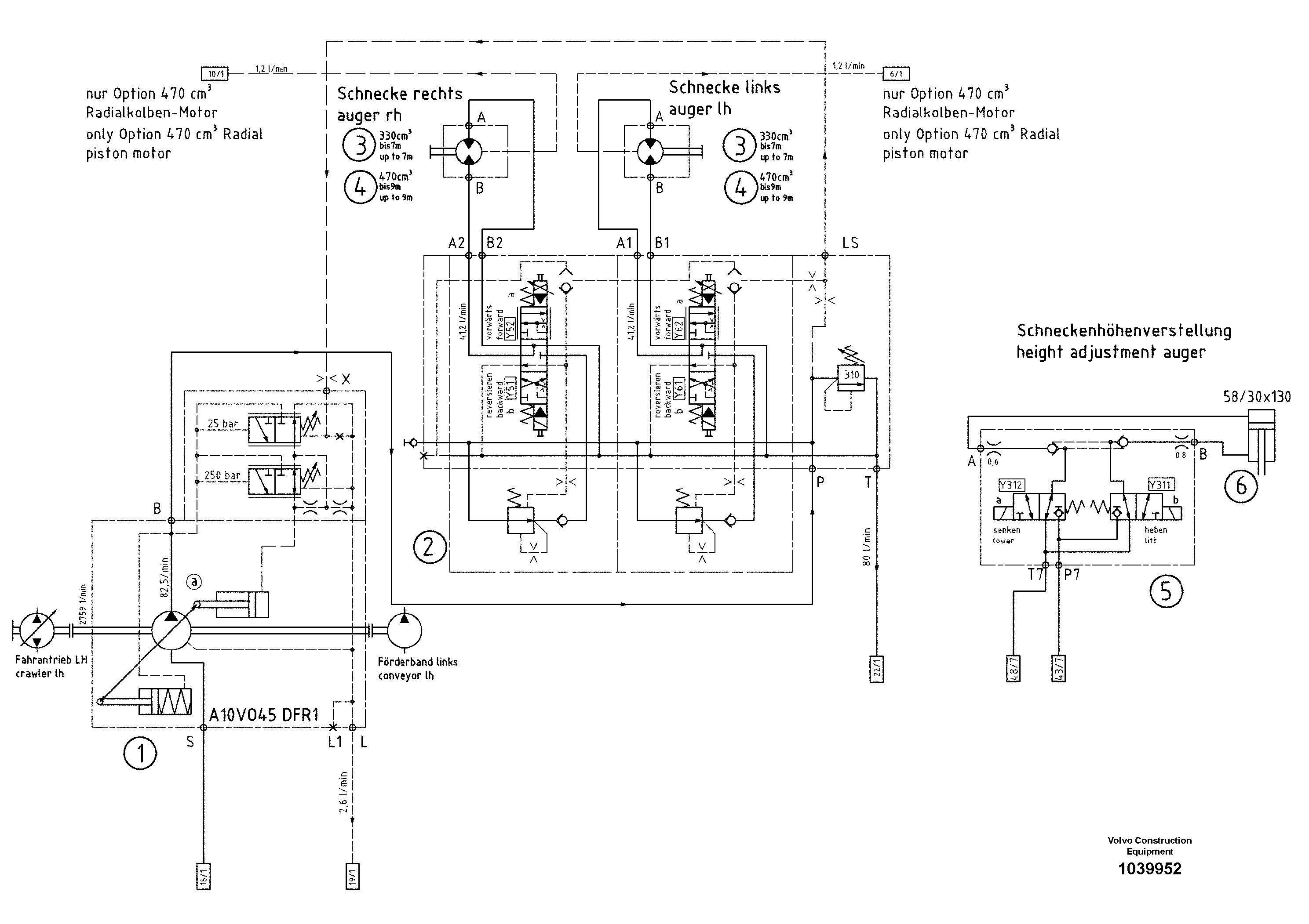 Схема запчастей Volvo ABG6870 - 57040 Hydraulic diagram ABG6870 S/N 20735 -