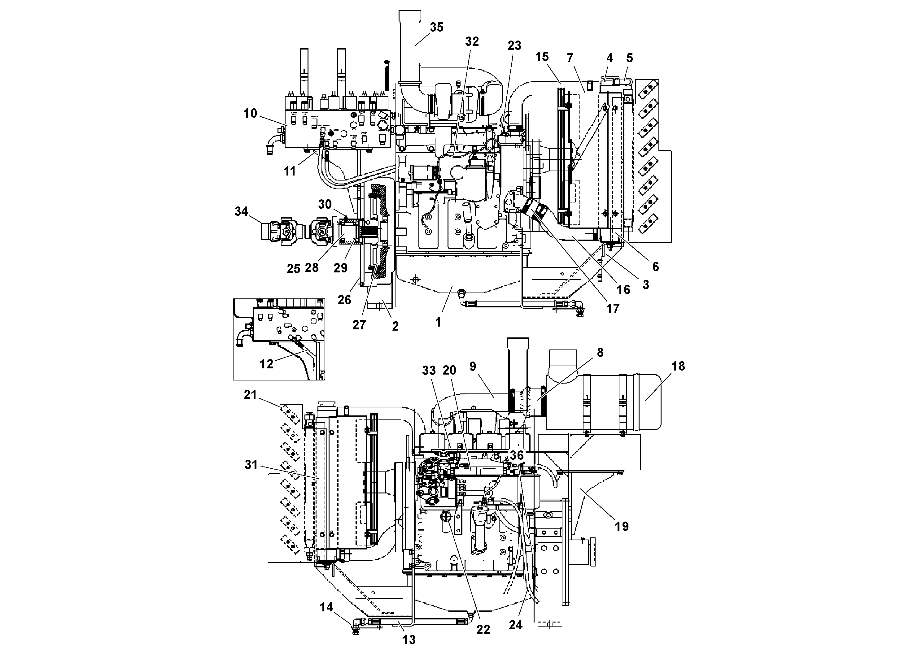 Схема запчастей Volvo PF161 - 51128 Cummins Engine Assembly PF161 S/N 197506 -