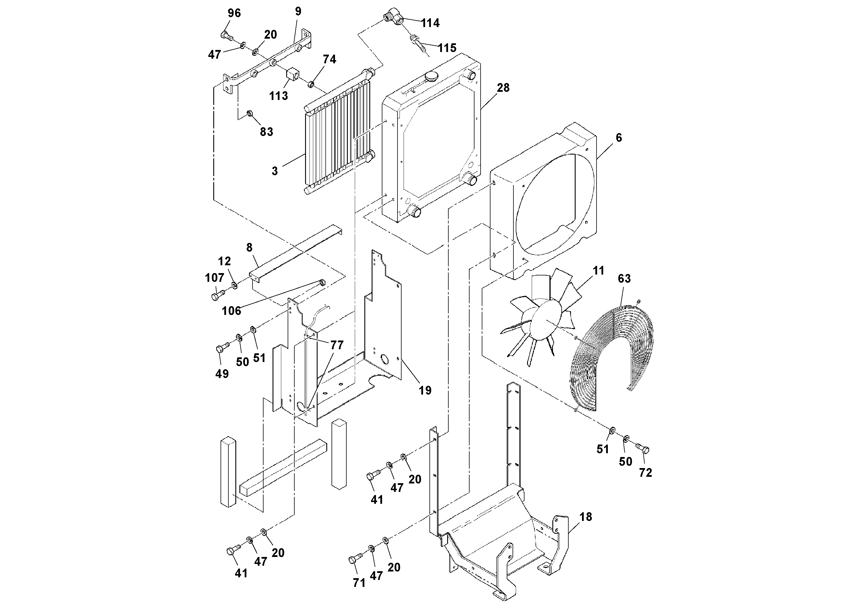 Схема запчастей Volvo PF161 - 70983 Cummins Engine Assembly PF161 S/N 197506 -