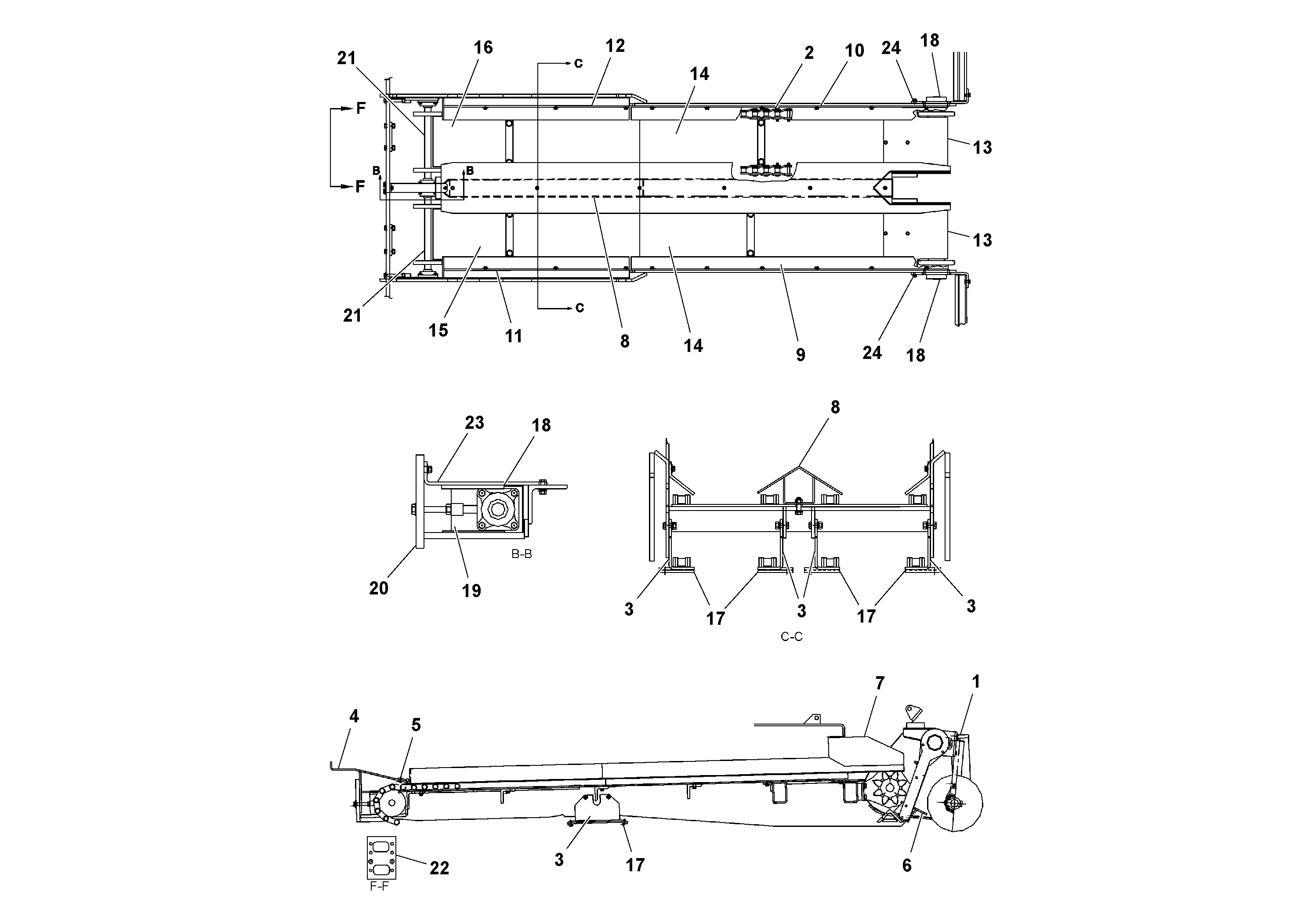 Схема запчастей Volvo PF2181 - 98475 Auger/conveyor Arrangement PF2181 S/N 197473-