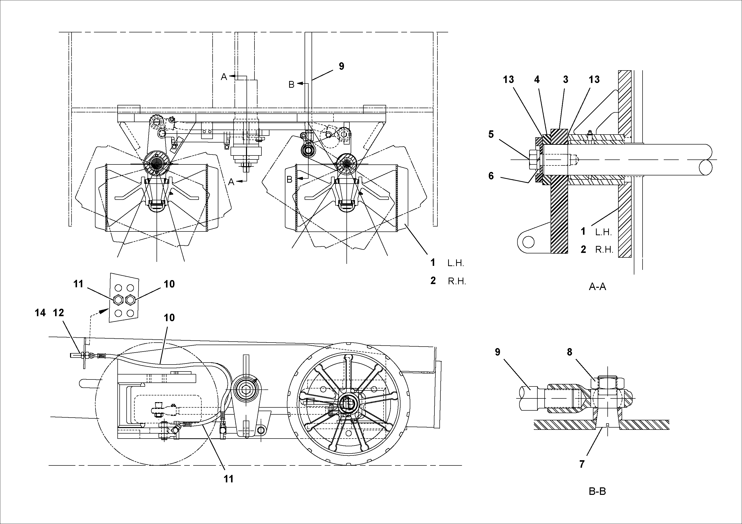 Схема запчастей Volvo PF2181 - 78554 Bogie Steering Arrangement PF2181 S/N 200987-