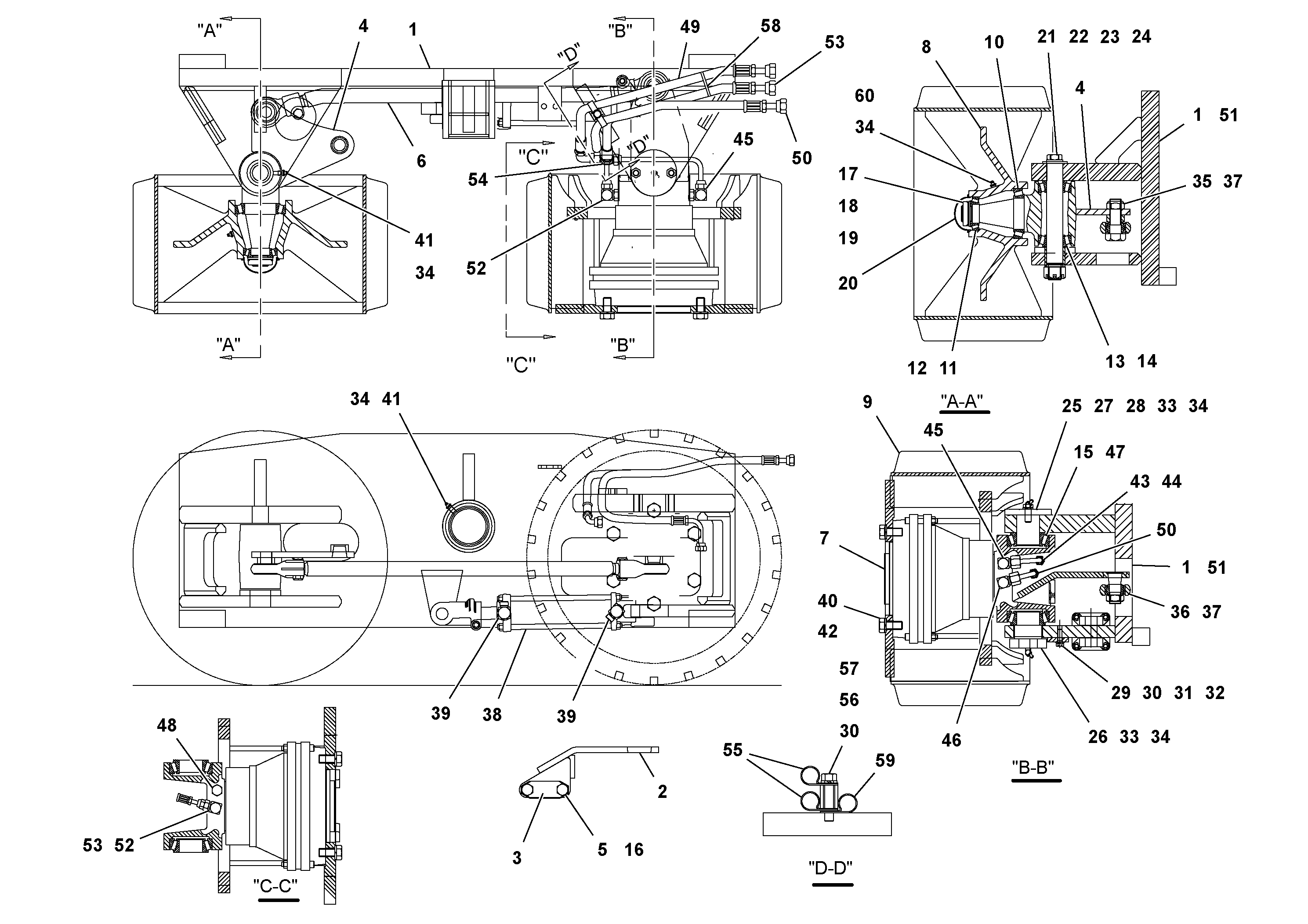 Схема запчастей Volvo PF2181 - 79435 Bogie Steering Assemblies PF2181 S/N 200987-
