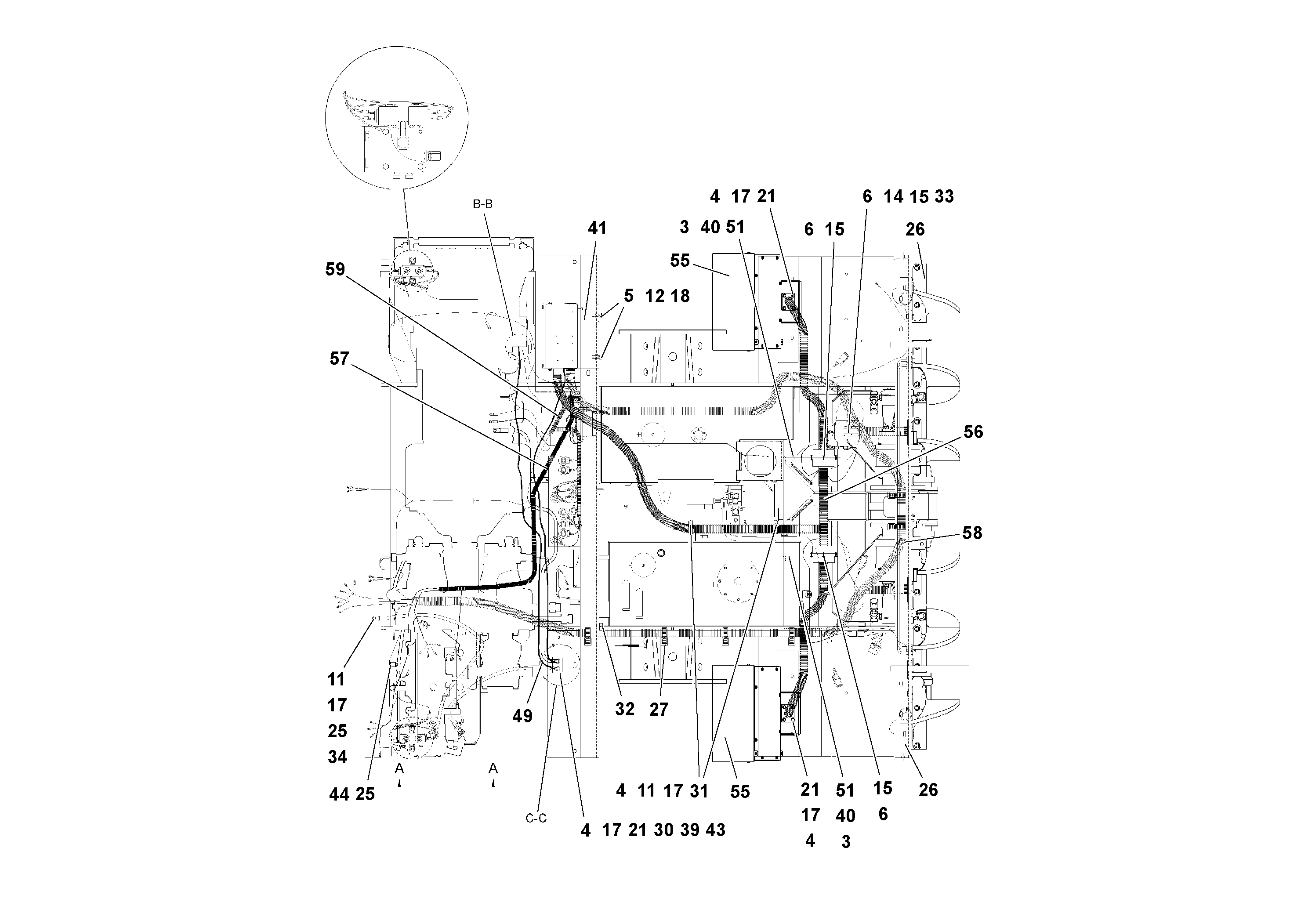 Схема запчастей Volvo PF2181 - 94462 Electrical Arrangement PF2181 S/N 197473-