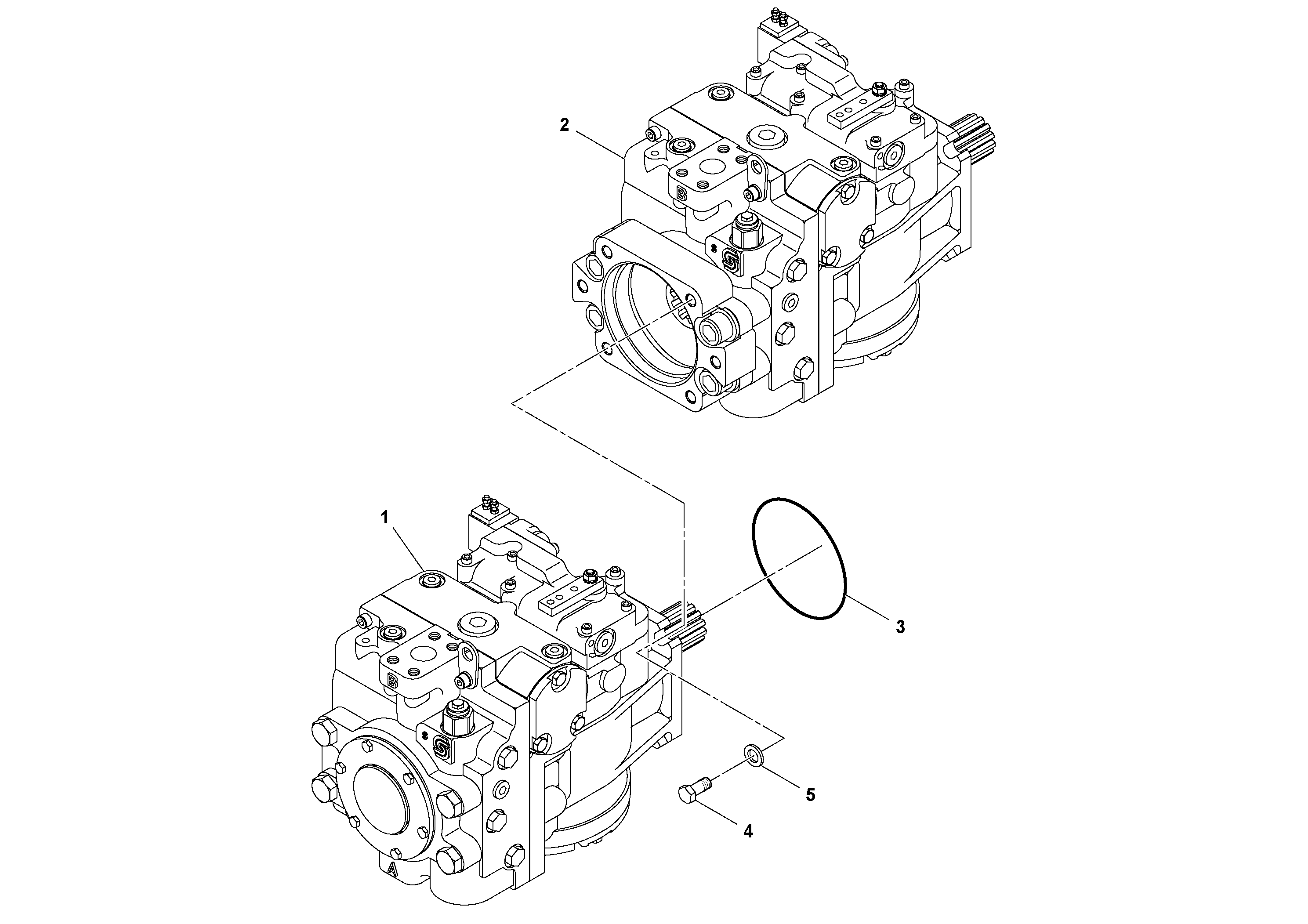 Схема запчастей Volvo PF2181 - 73144 Traction Drive Tandem Pump Assembly PF2181 S/N 200987-