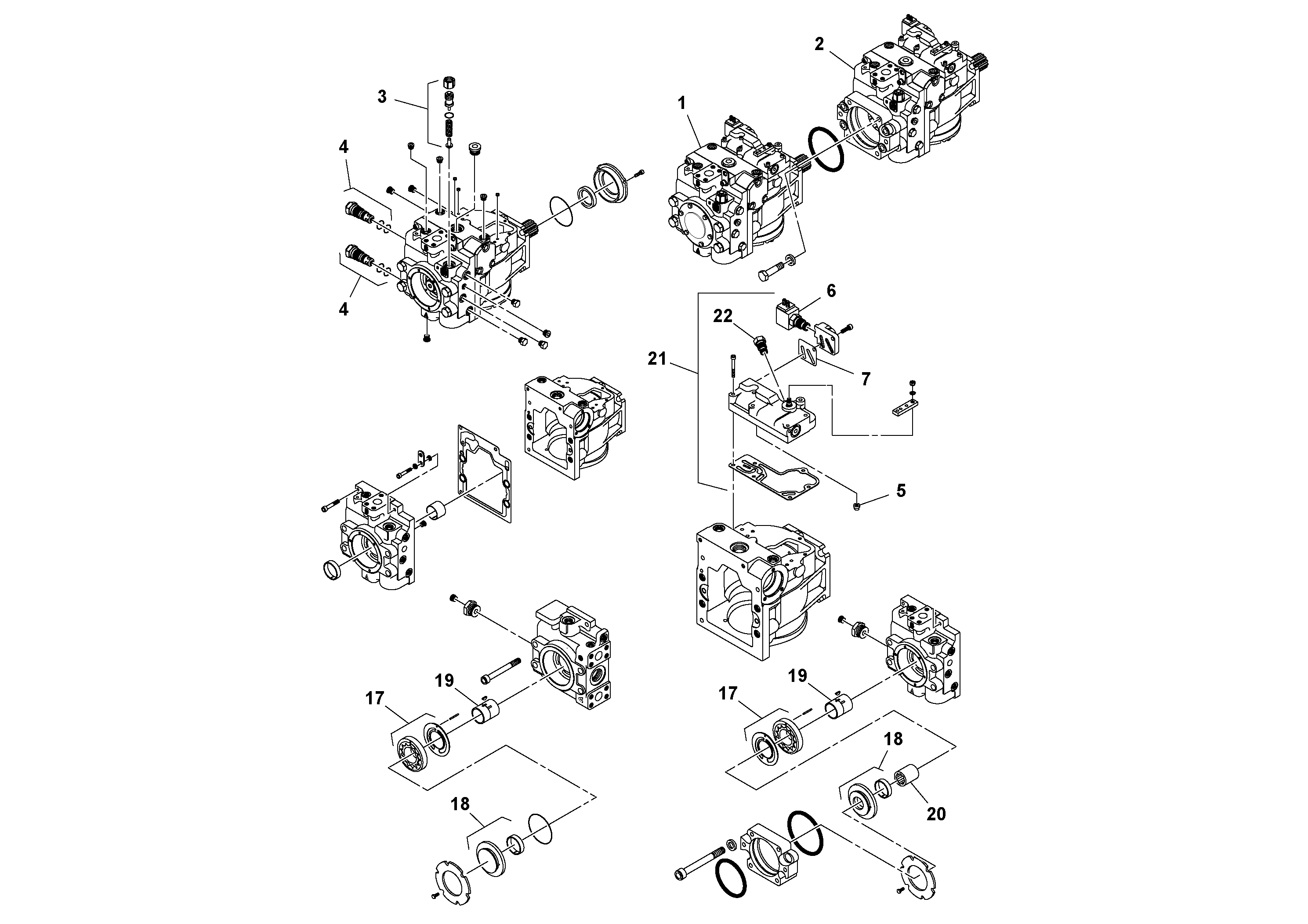Схема запчастей Volvo PF2181 - 76417 Гидронасос (основной насос) PF2181 S/N 200987-