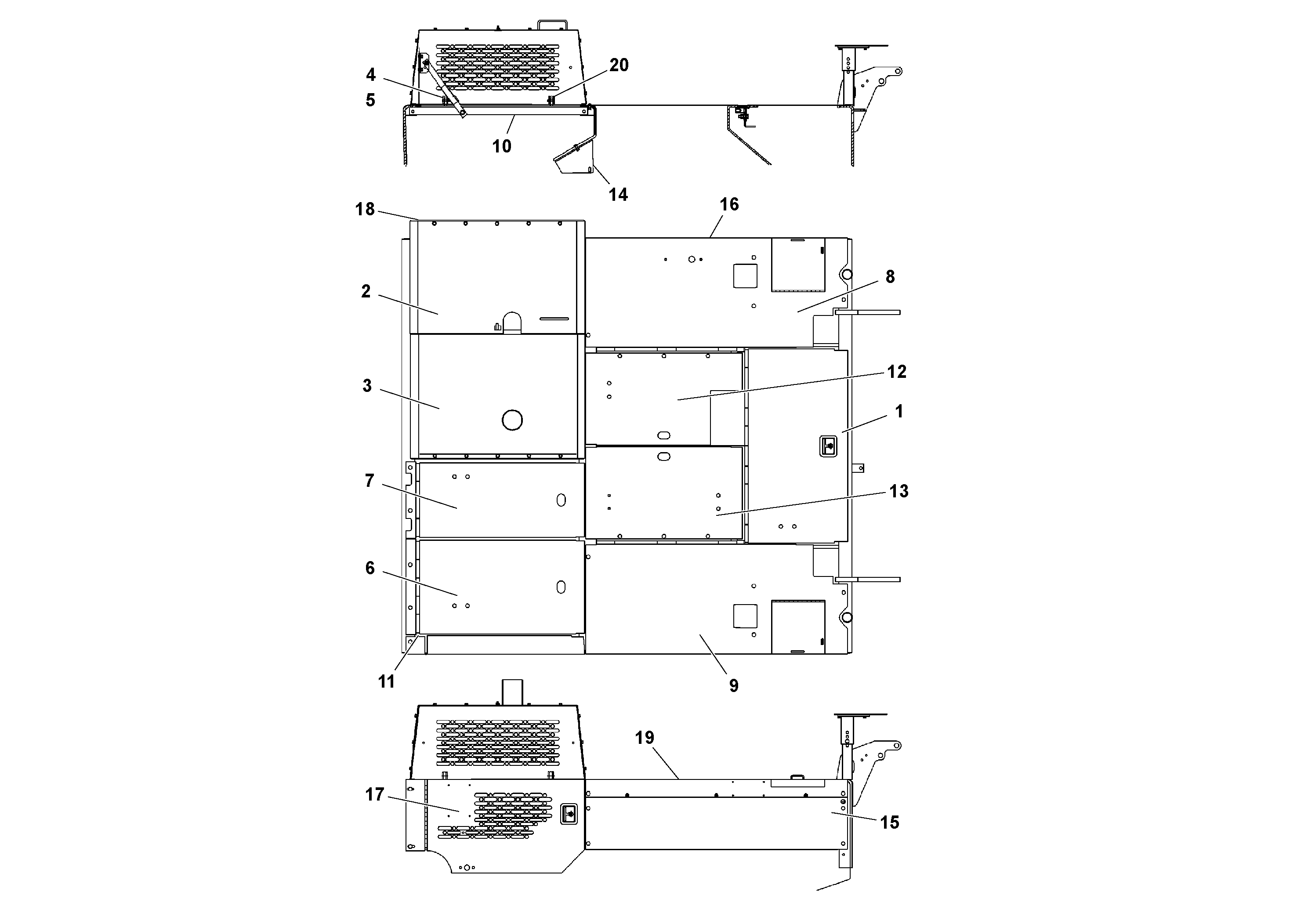 Схема запчастей Volvo PF2181 - 95389 Deck Plate Arrangement PF2181 S/N 197473-