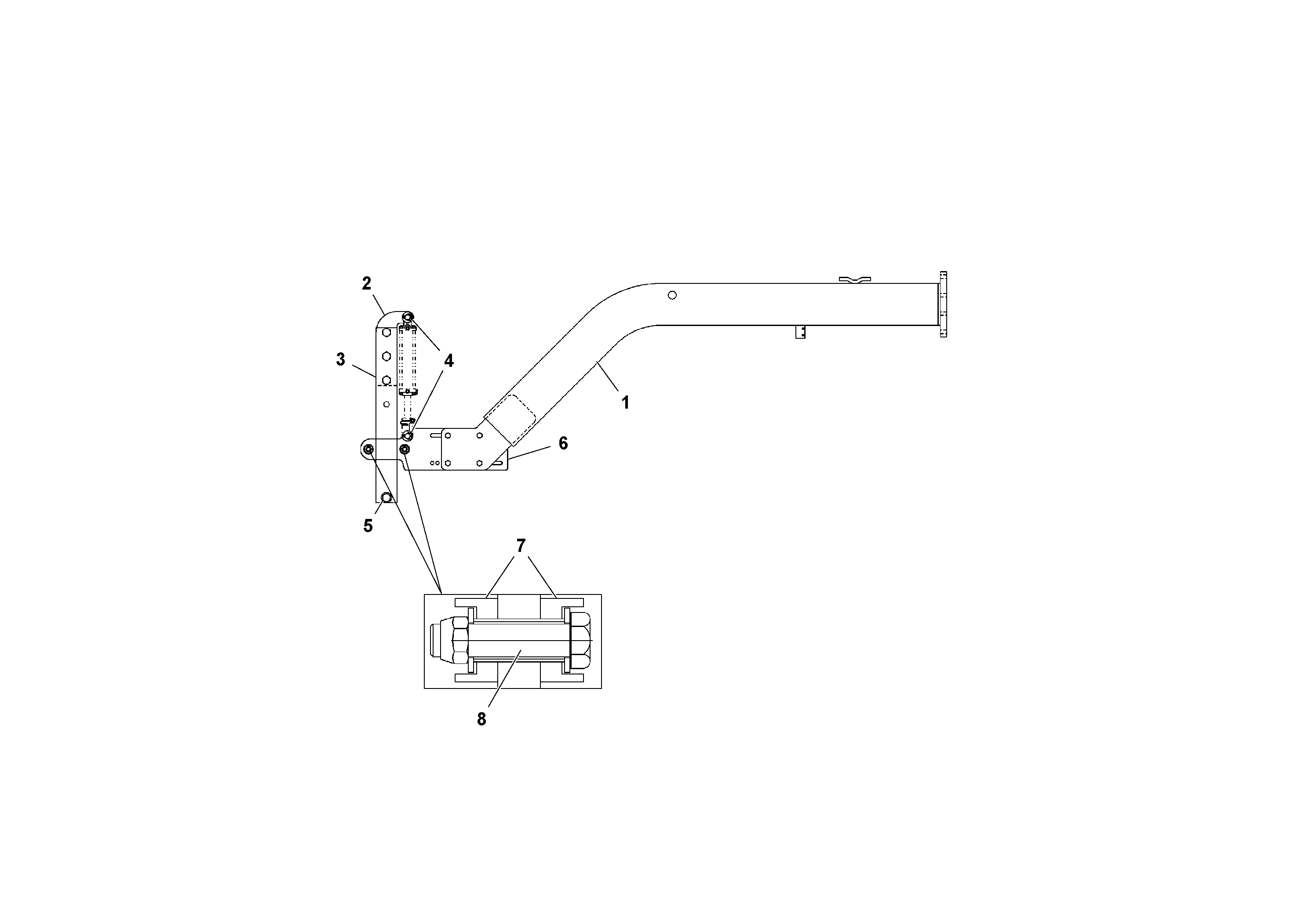 Схема запчастей Volvo PF2181 - 92273 Side Arm Arrangement PF2181 S/N 197473-