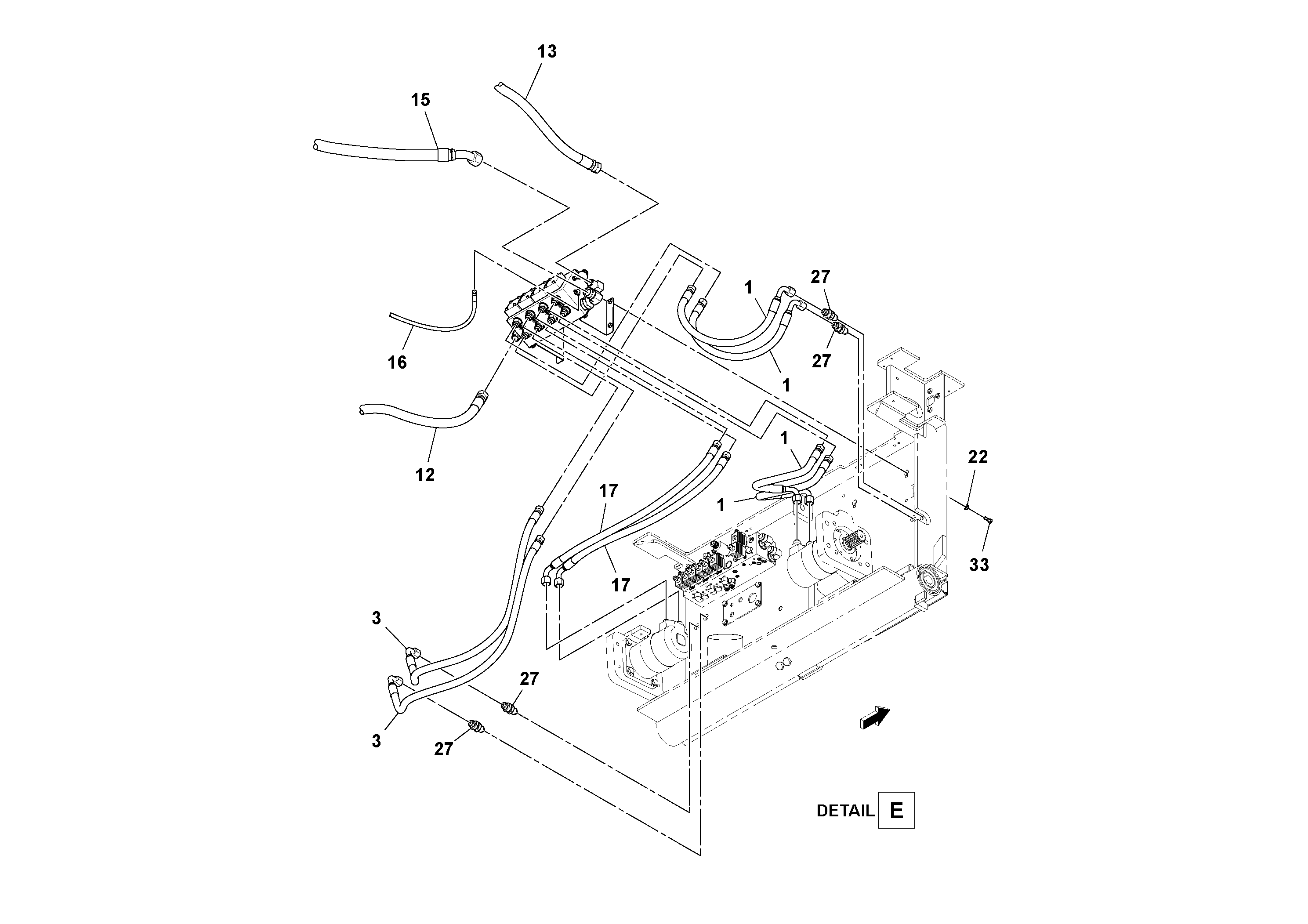 Схема запчастей Volvo PF6160 - 92824 Hydraulic Feeder Installation PF6160/PF6170