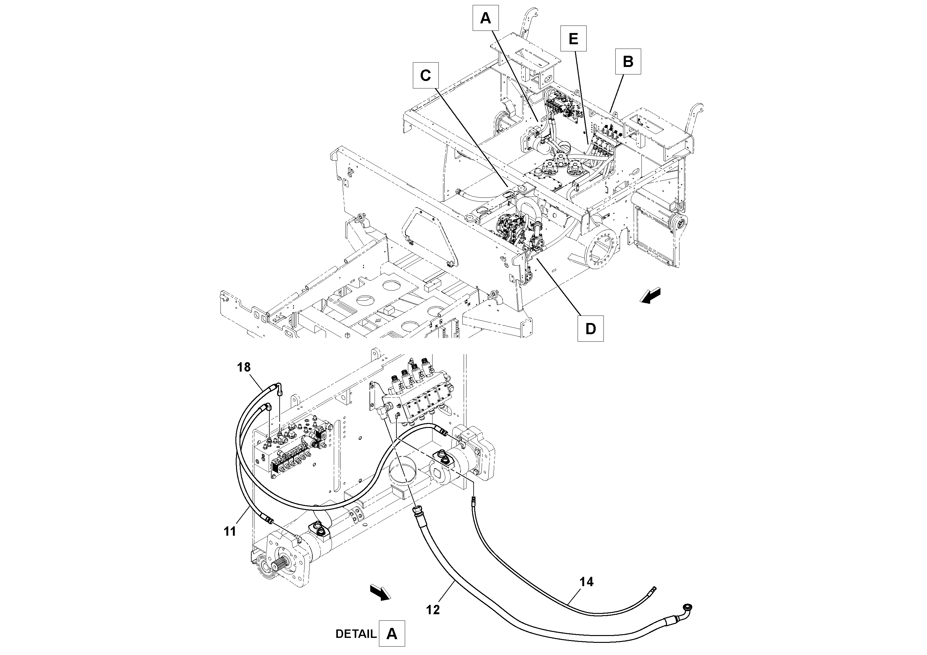 Схема запчастей Volvo PF6160 - 93193 Hydraulic Feeder Installation PF6160/PF6170