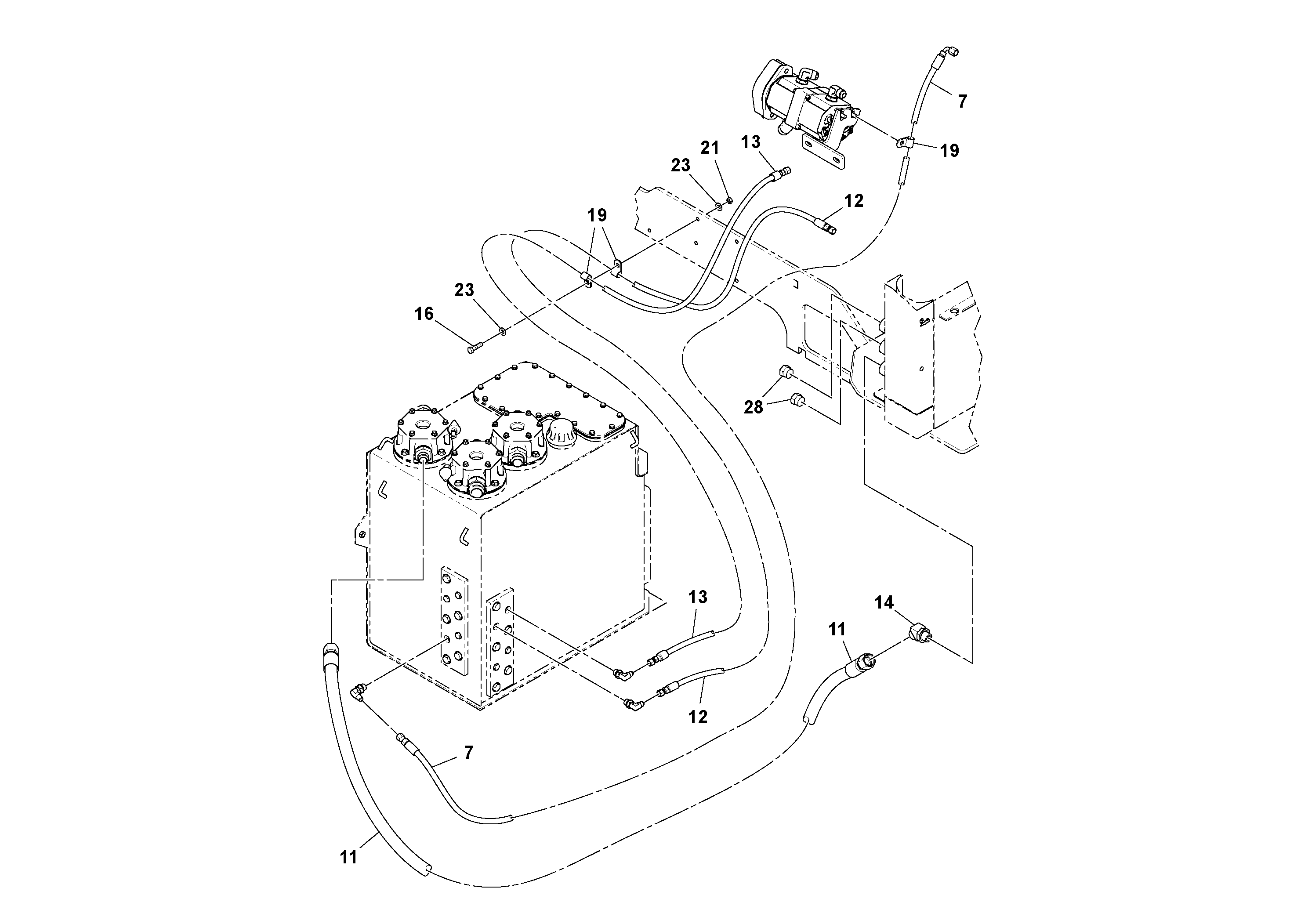 Схема запчастей Volvo PF6160 - 94090 Hydraulic Cooler Installation PF6160/PF6170