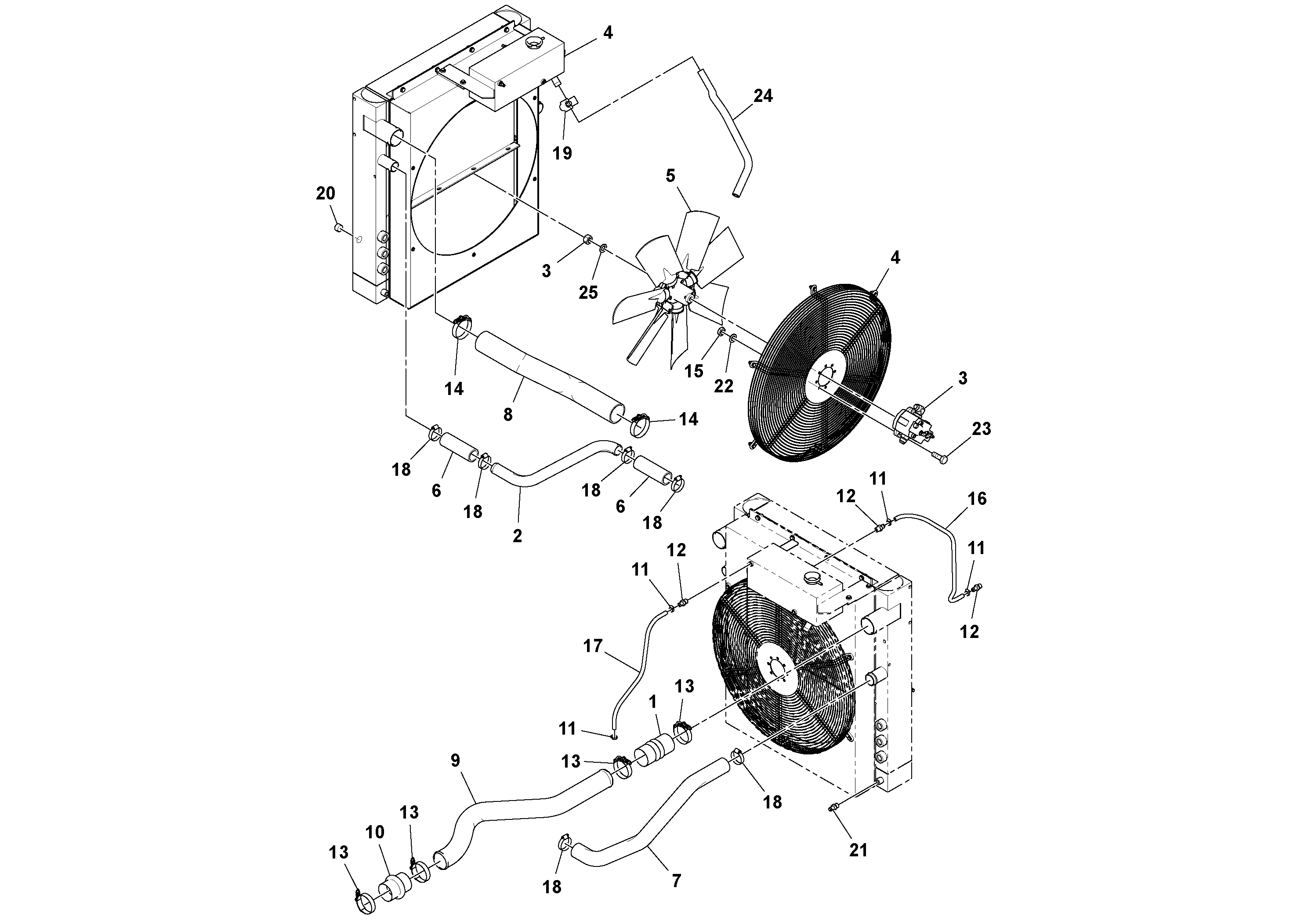 Схема запчастей Volvo PF6160 - 103004 Cooling Package Assembly PF6160/PF6170