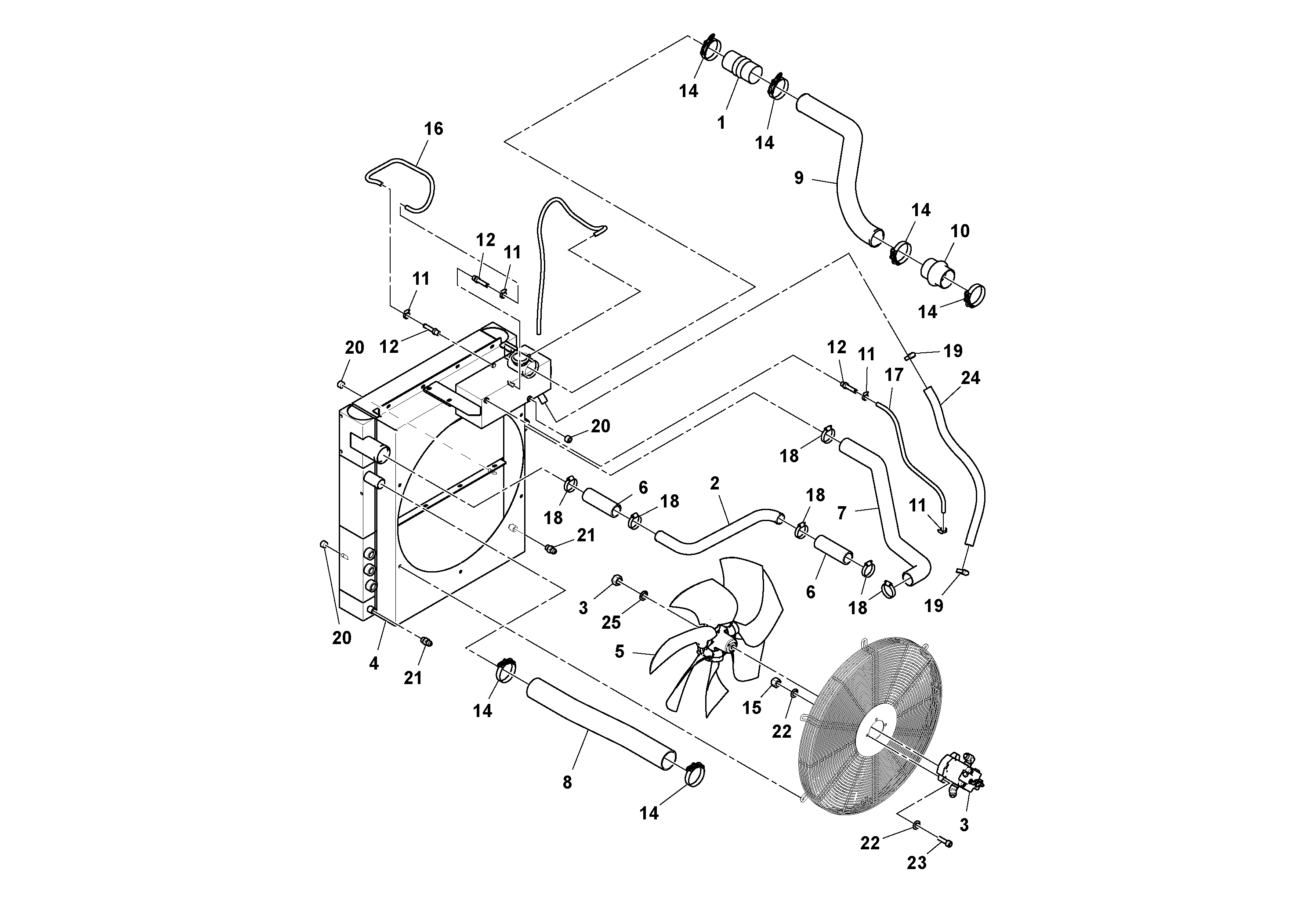 Схема запчастей Volvo PF6160 - 103006 Cooling Package Assembly PF6160/PF6170