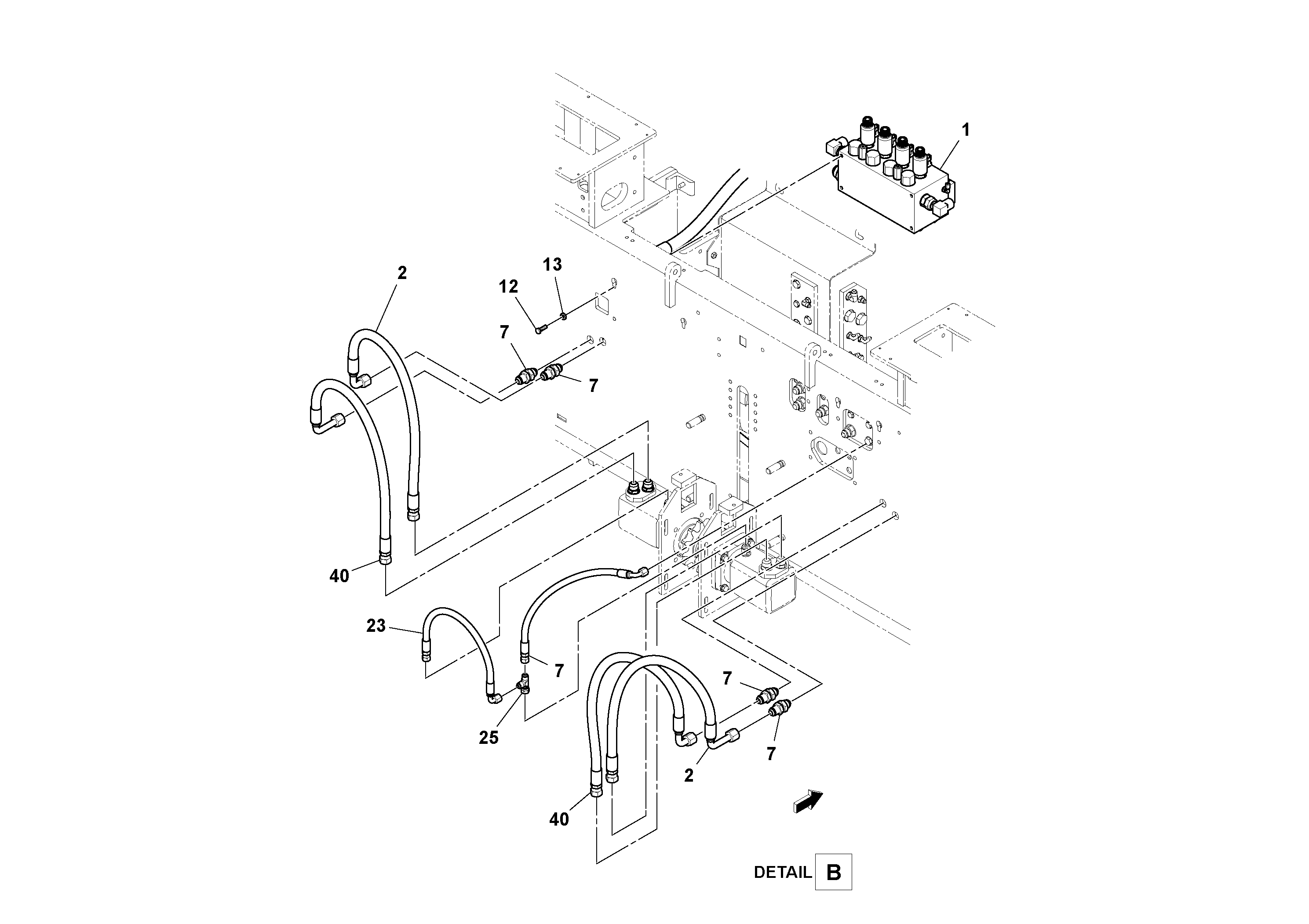 Схема запчастей Volvo PF6160 - 97877 Hydraulic Feeder Installation PF6160/PF6170