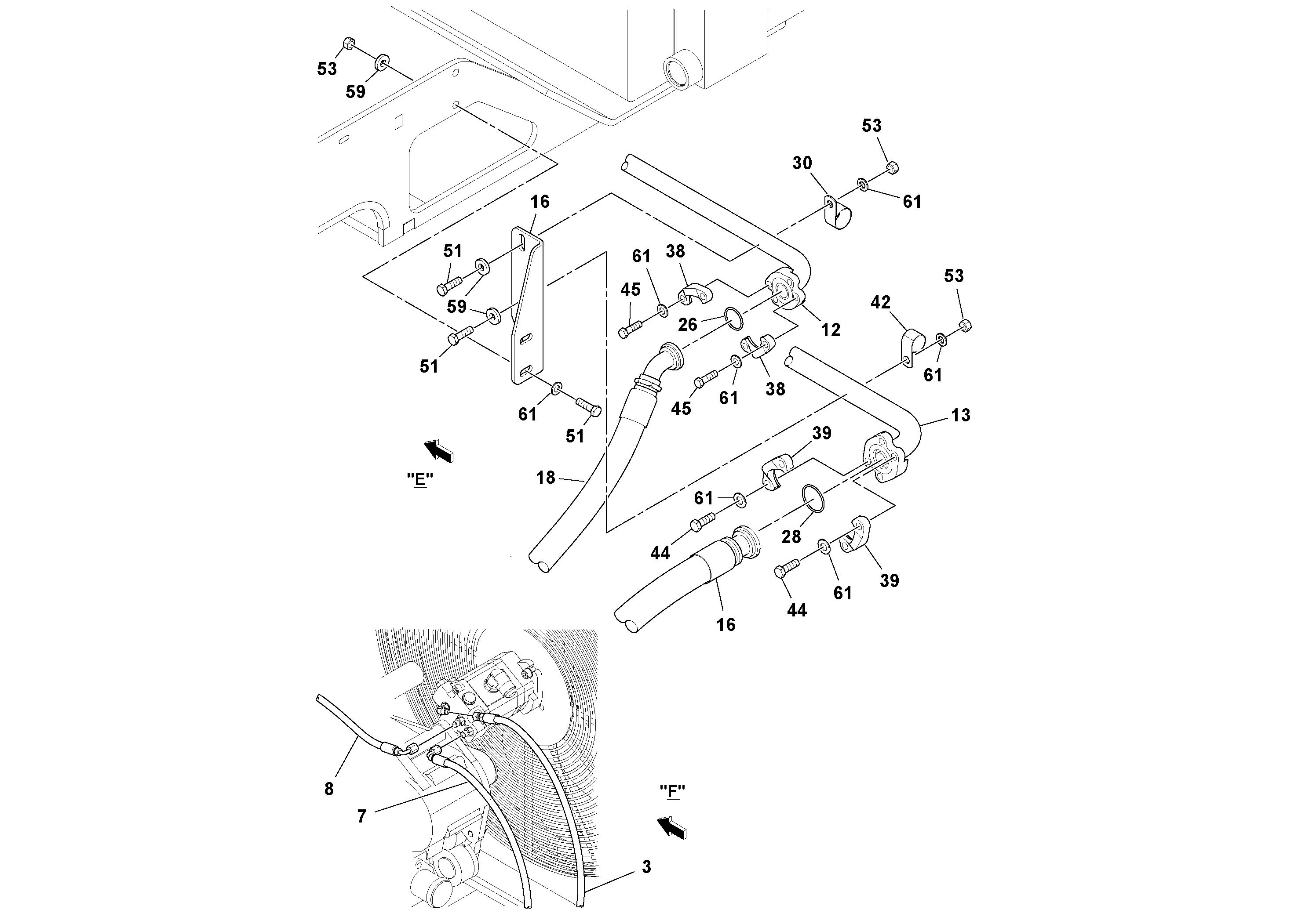 Схема запчастей Volvo PF6160 - 106814 Hydraulic Cooler Installation PF6160/PF6170