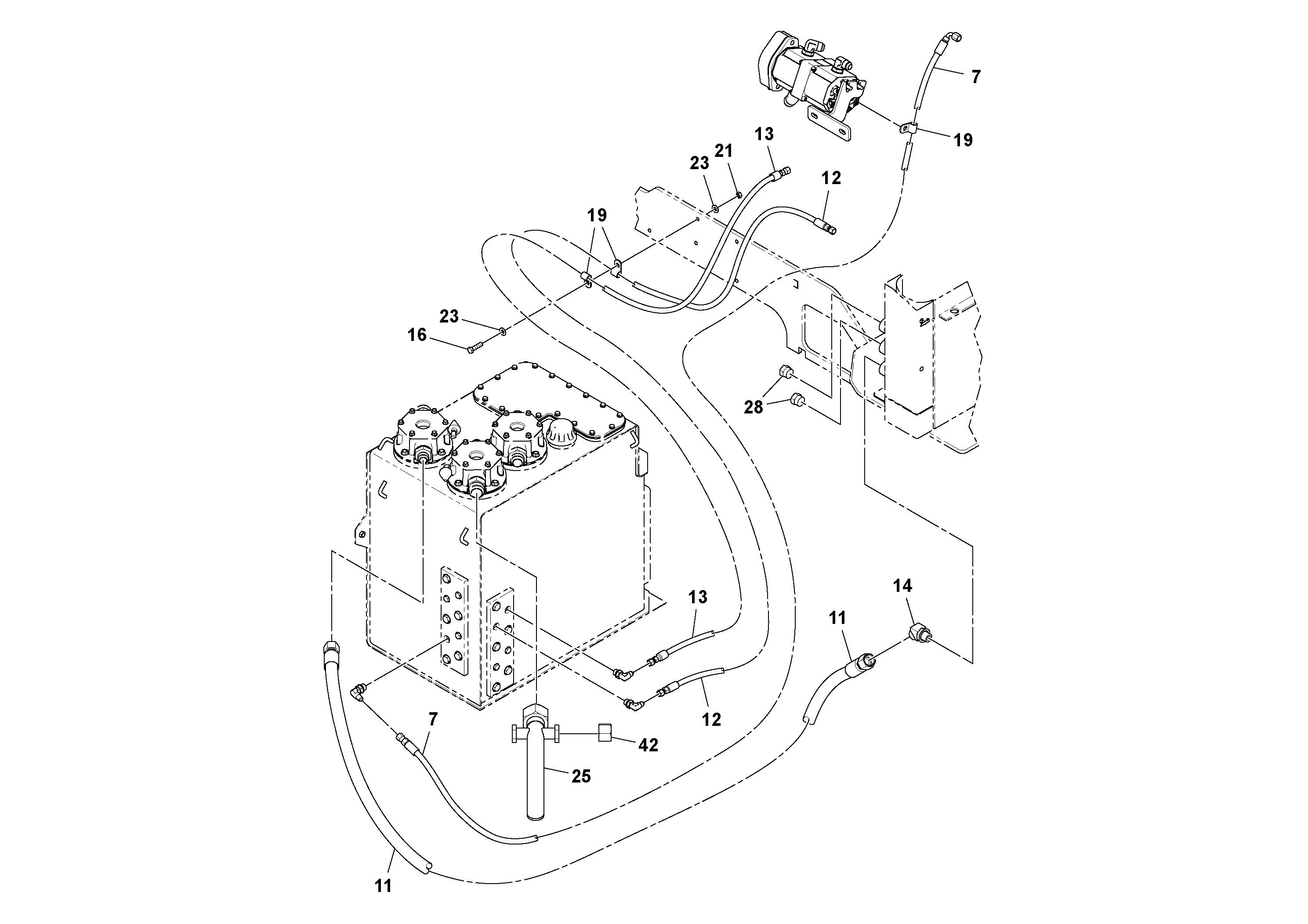 Схема запчастей Volvo PF6160 - 92093 Hydraulic Cooler Installation PF6160/PF6170