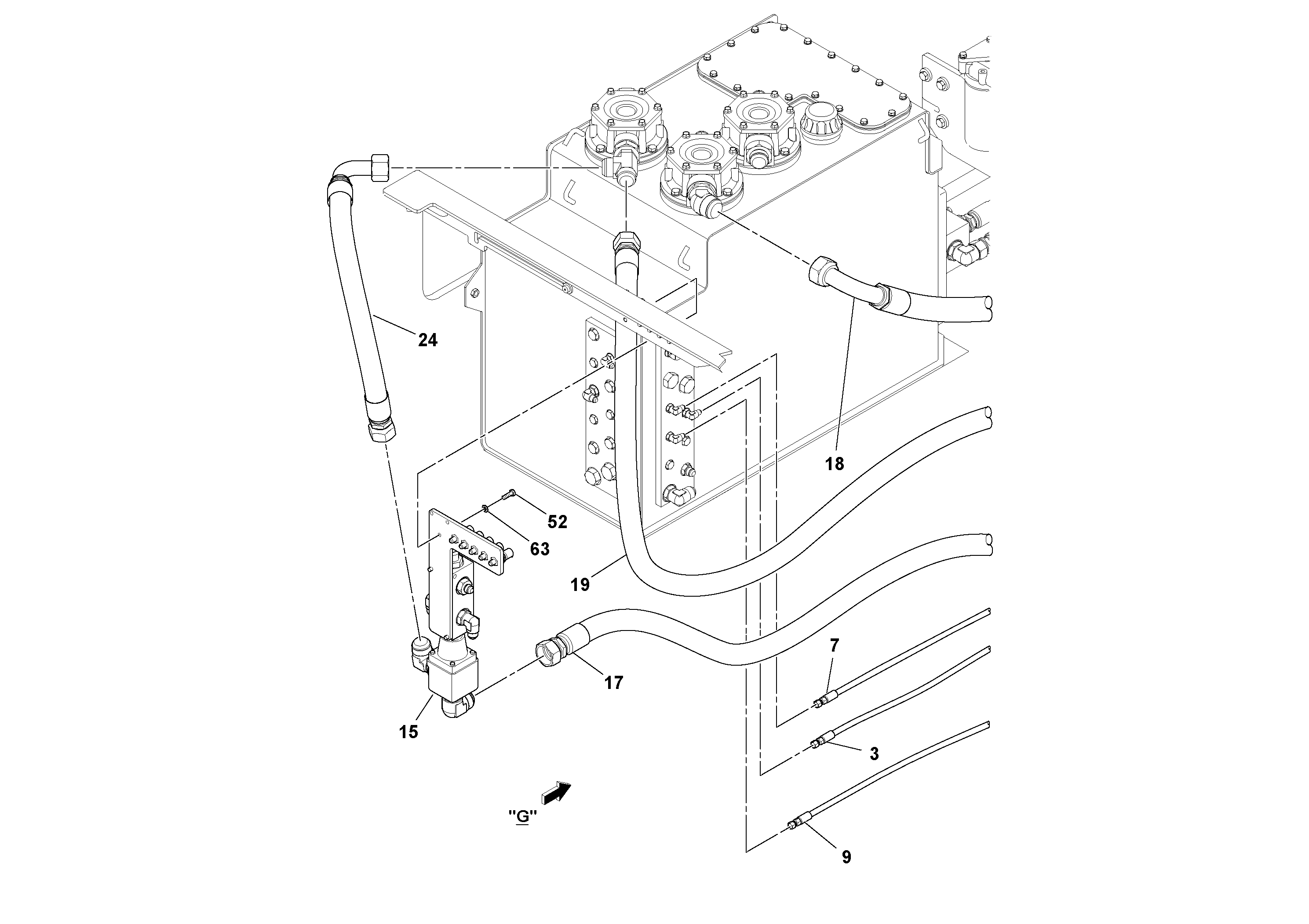 Схема запчастей Volvo PF6160 - 92097 Hydraulic Cooler Installation PF6160/PF6170