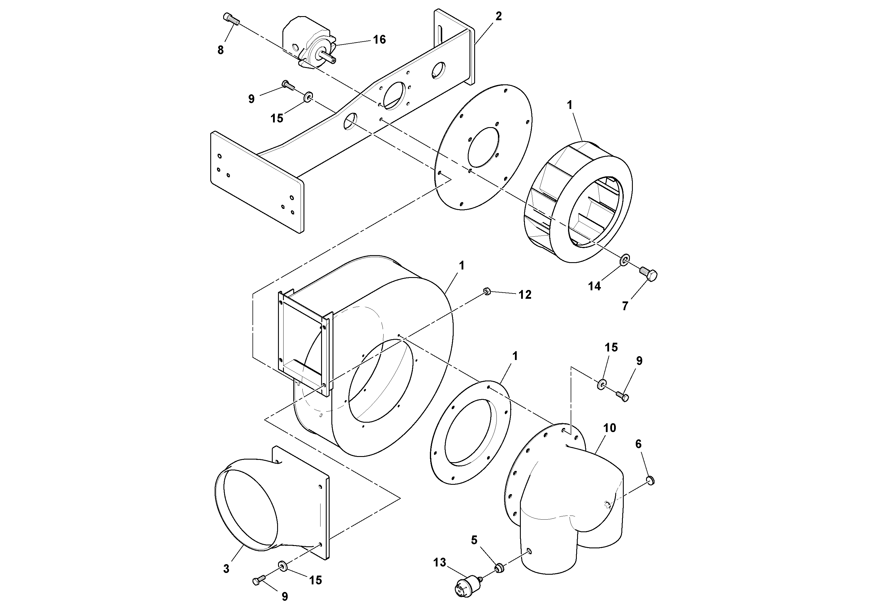 Схема запчастей Volvo PF6160 - 95904 Fan Housing Assembly PF6160/PF6170