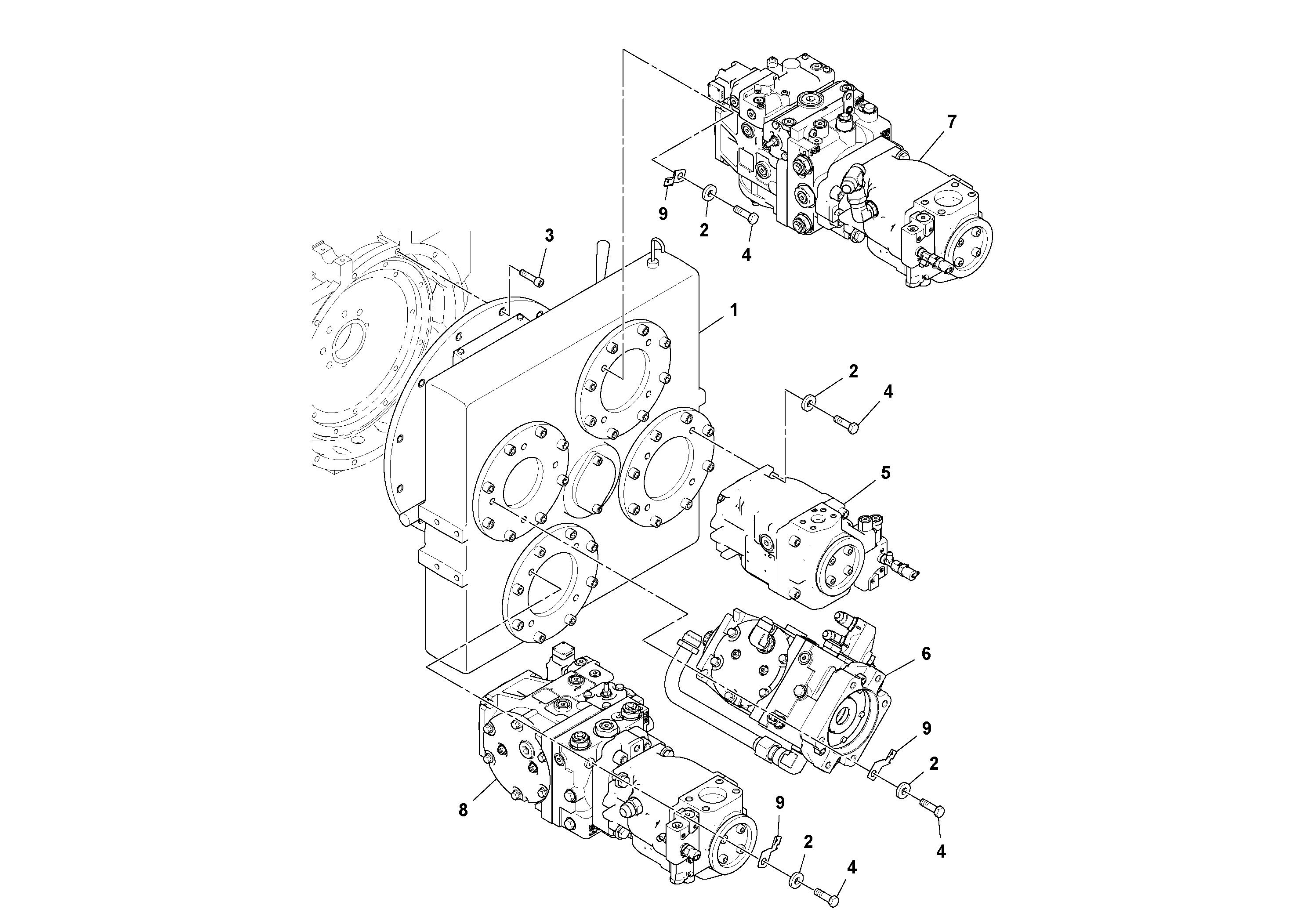 Схема запчастей Volvo PF6160 - 93239 Pump Box Assembly W/clutch PF6160/PF6170