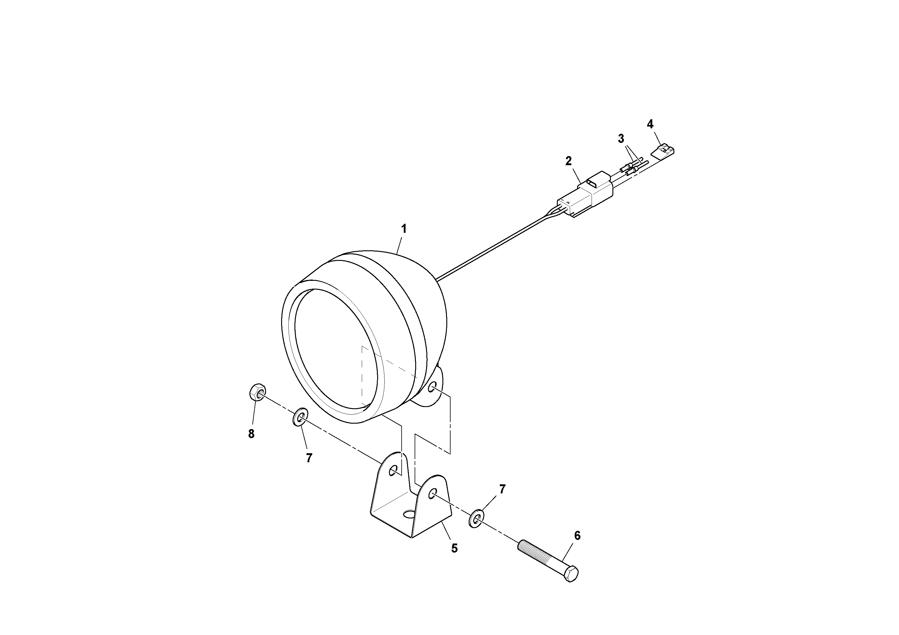 Схема запчастей Volvo PF6160 - 91858 Work Light Assembly PF6160/PF6170