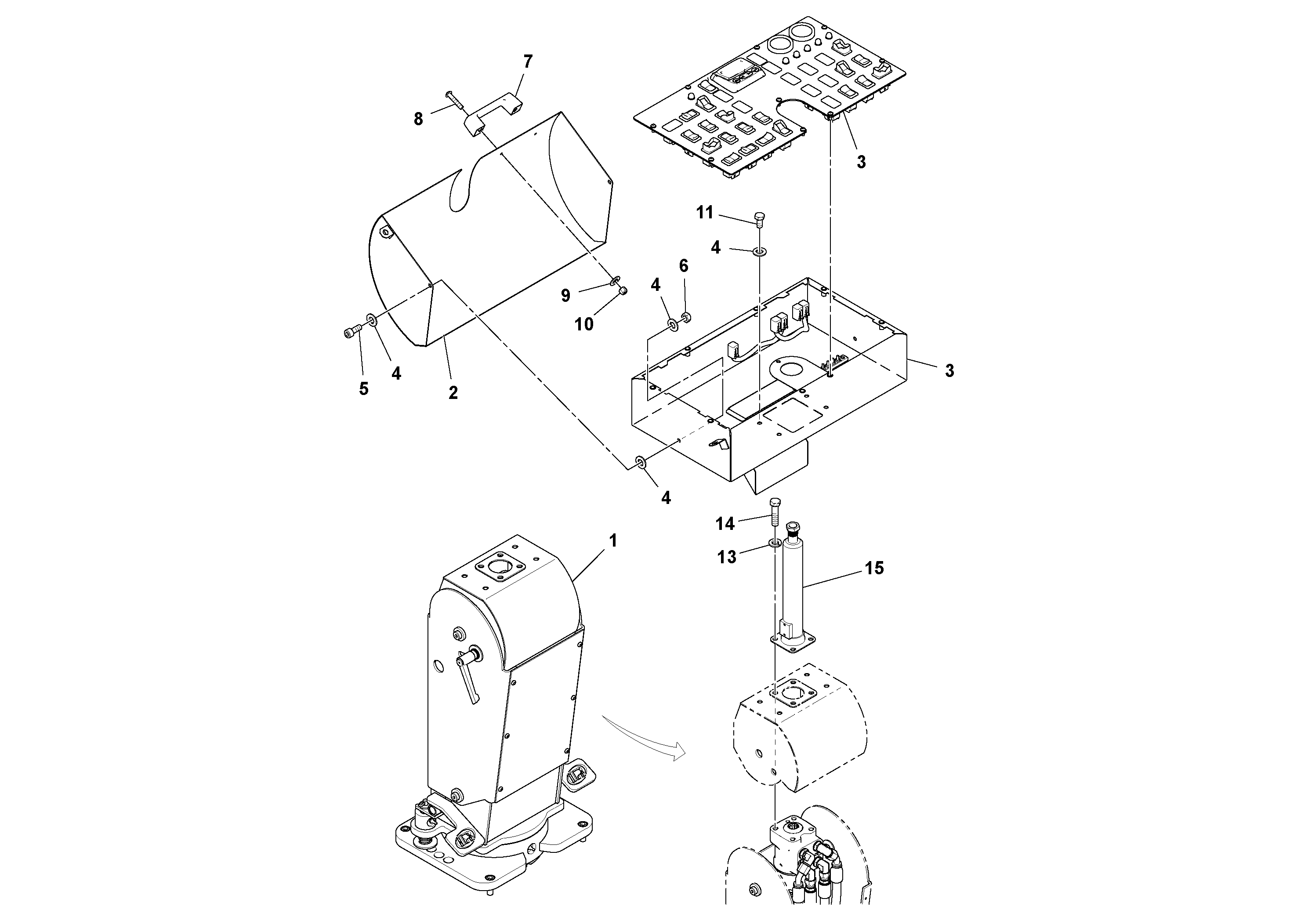 Схема запчастей Volvo PF6160 - 91488 Wheel Console Installation PF6160/PF6170