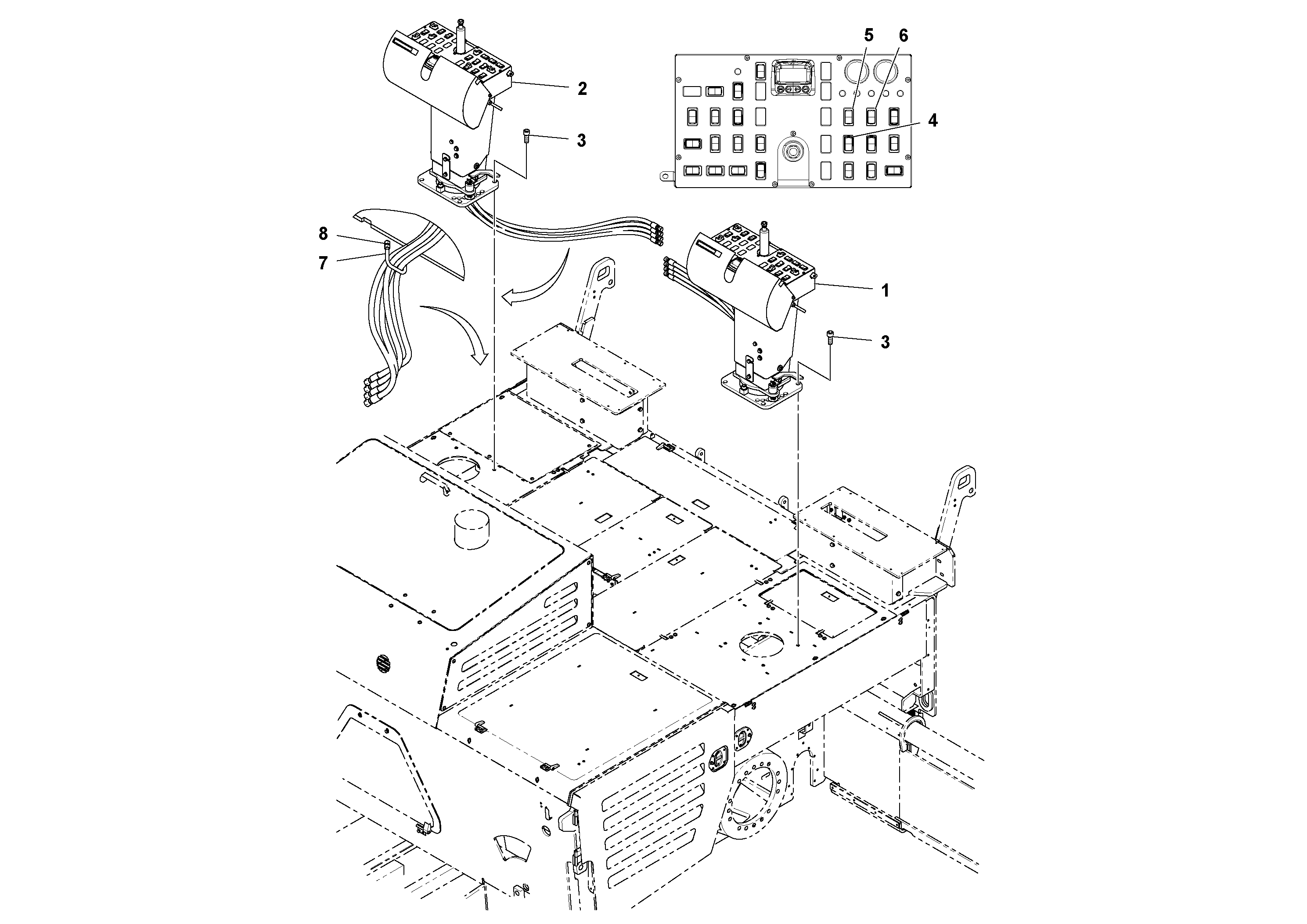 Схема запчастей Volvo PF6160 - 94626 Console Installation PF6160/PF6170