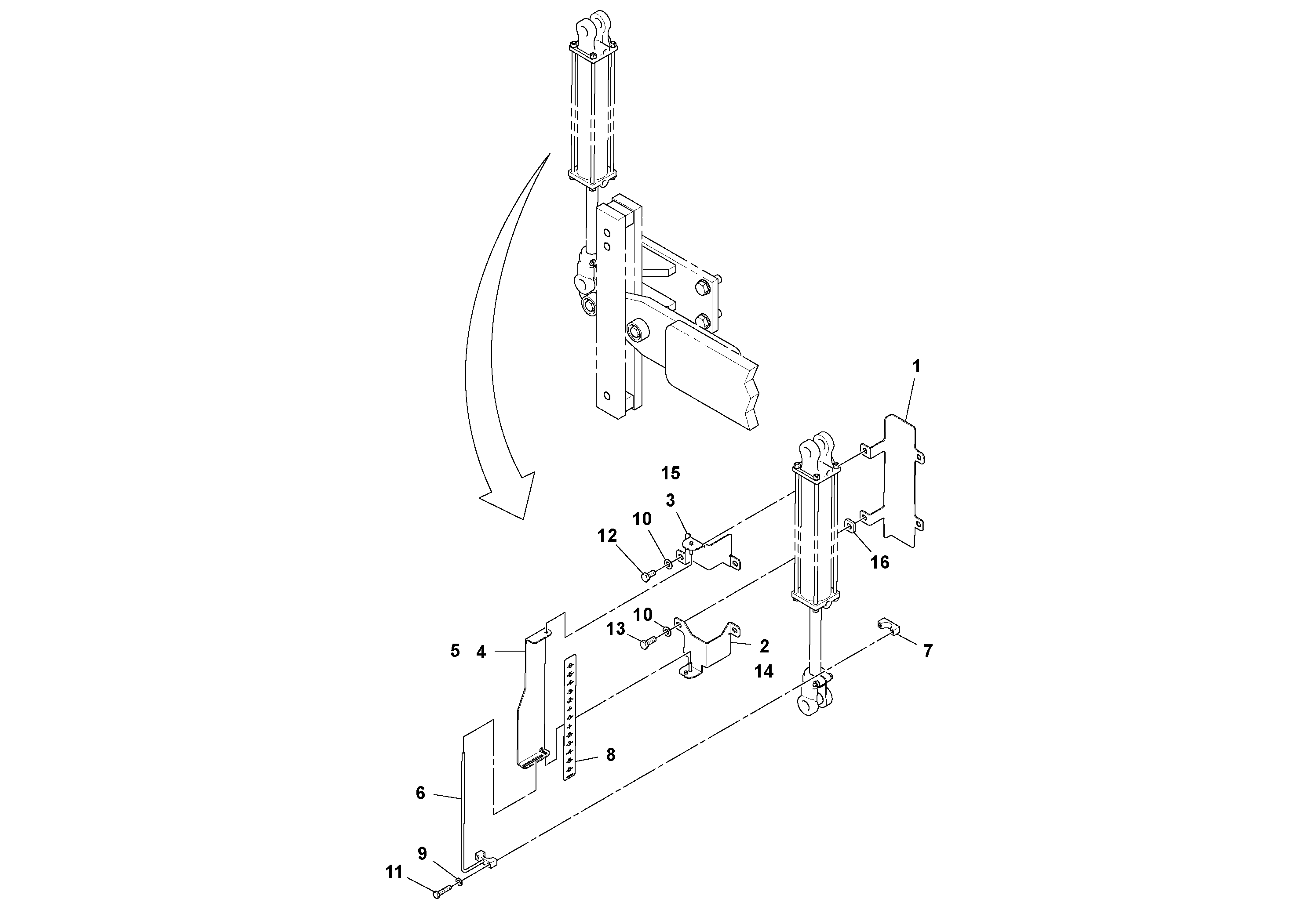 Схема запчастей Volvo PF6160 - 99670 Tow Point Indicator Installation PF6160/PF6170