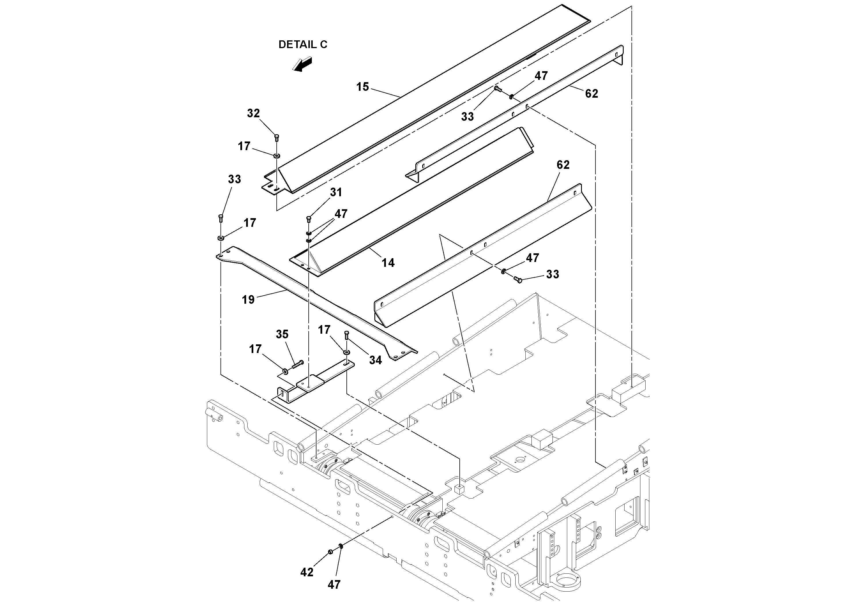 Схема запчастей Volvo PF6160 - 100064 Conveyor Installation PF6160/PF6170