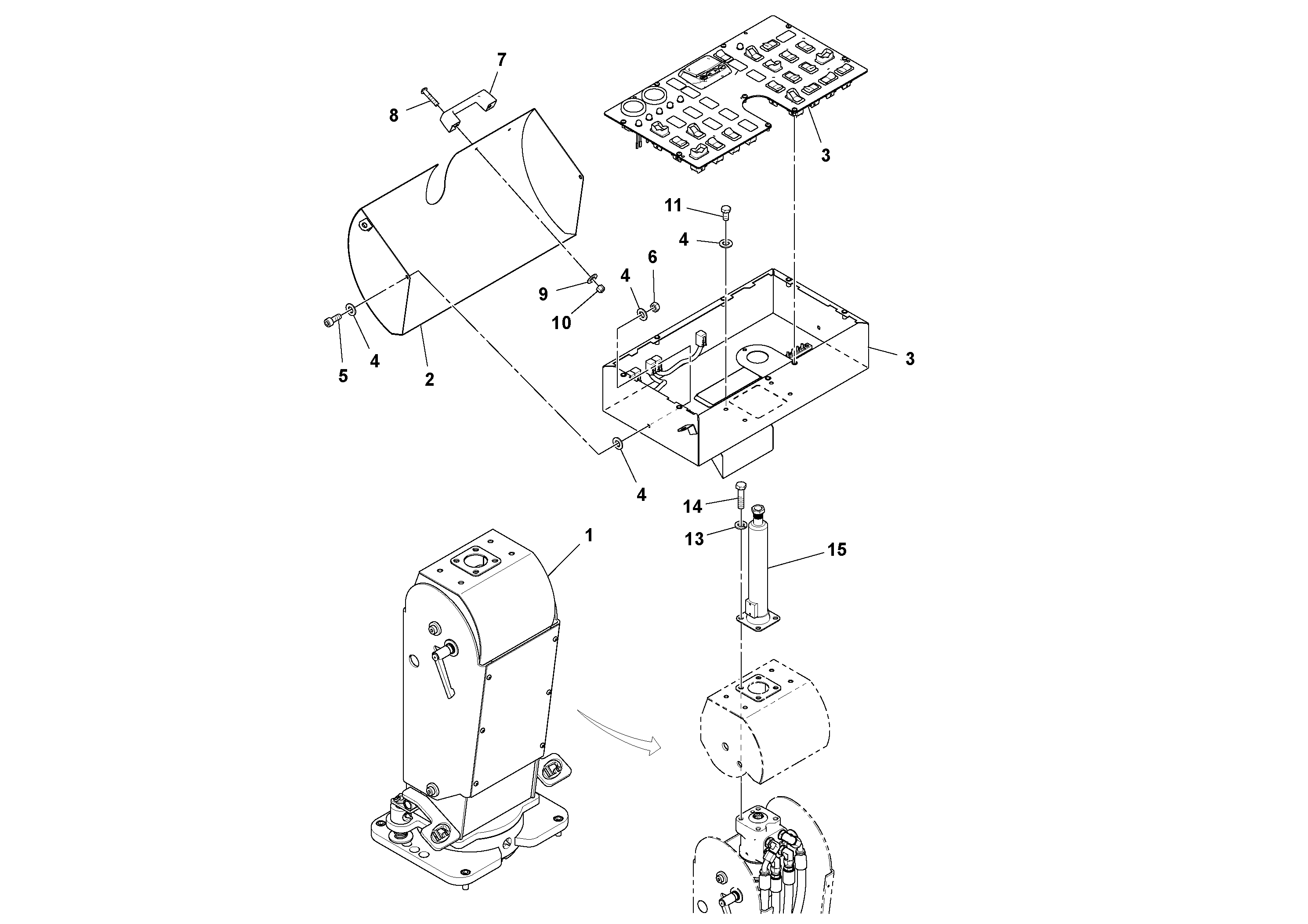 Схема запчастей Volvo PF6160 - 99917 Wheel Console Installation PF6160/PF6170