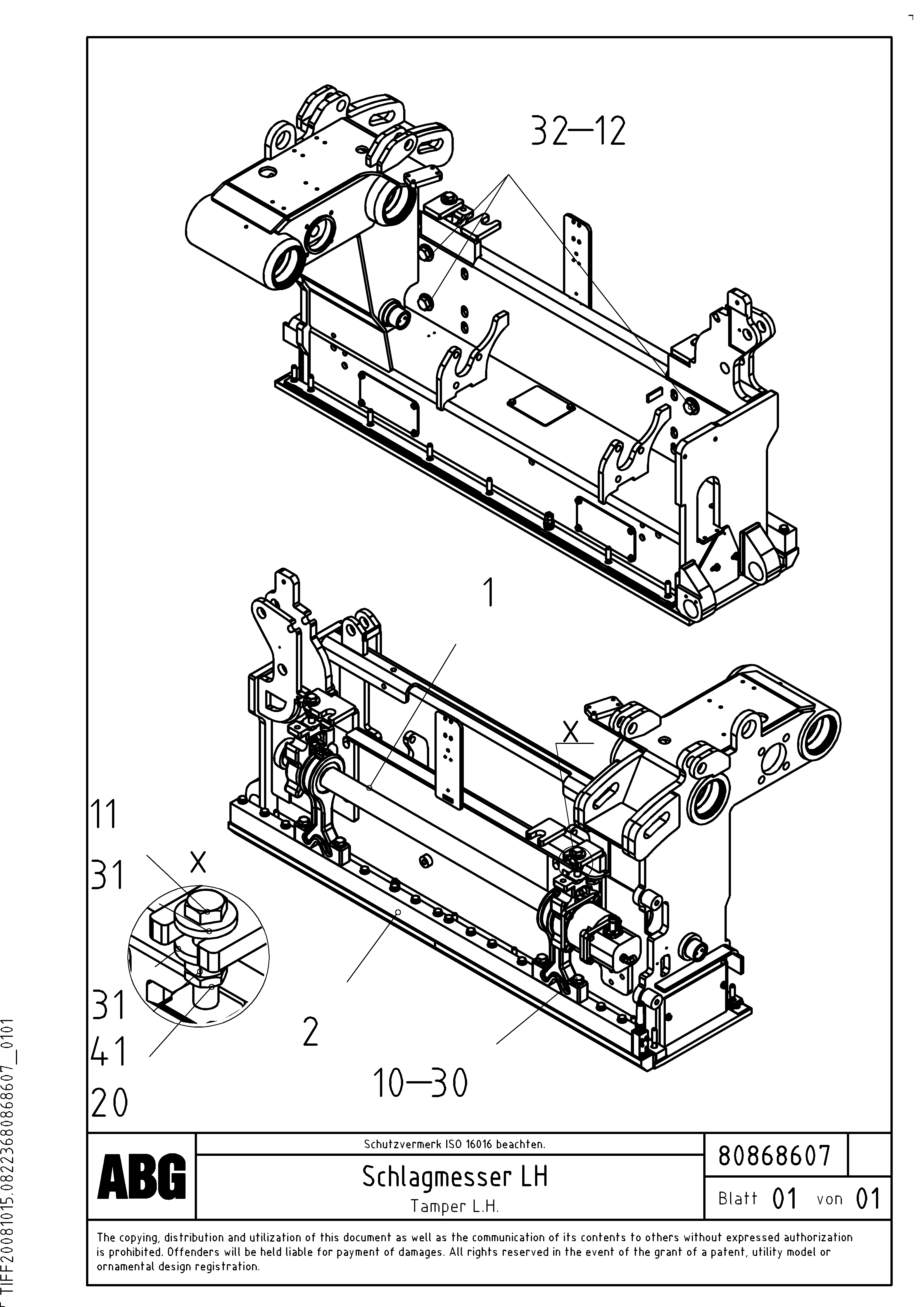 Схема запчастей Volvo PF6160 - 93795 Tamper set for basic screed OMNI 1011 ATT. SCREEDS 3,0 - 9,0M PF6110 PF6160/PF6170