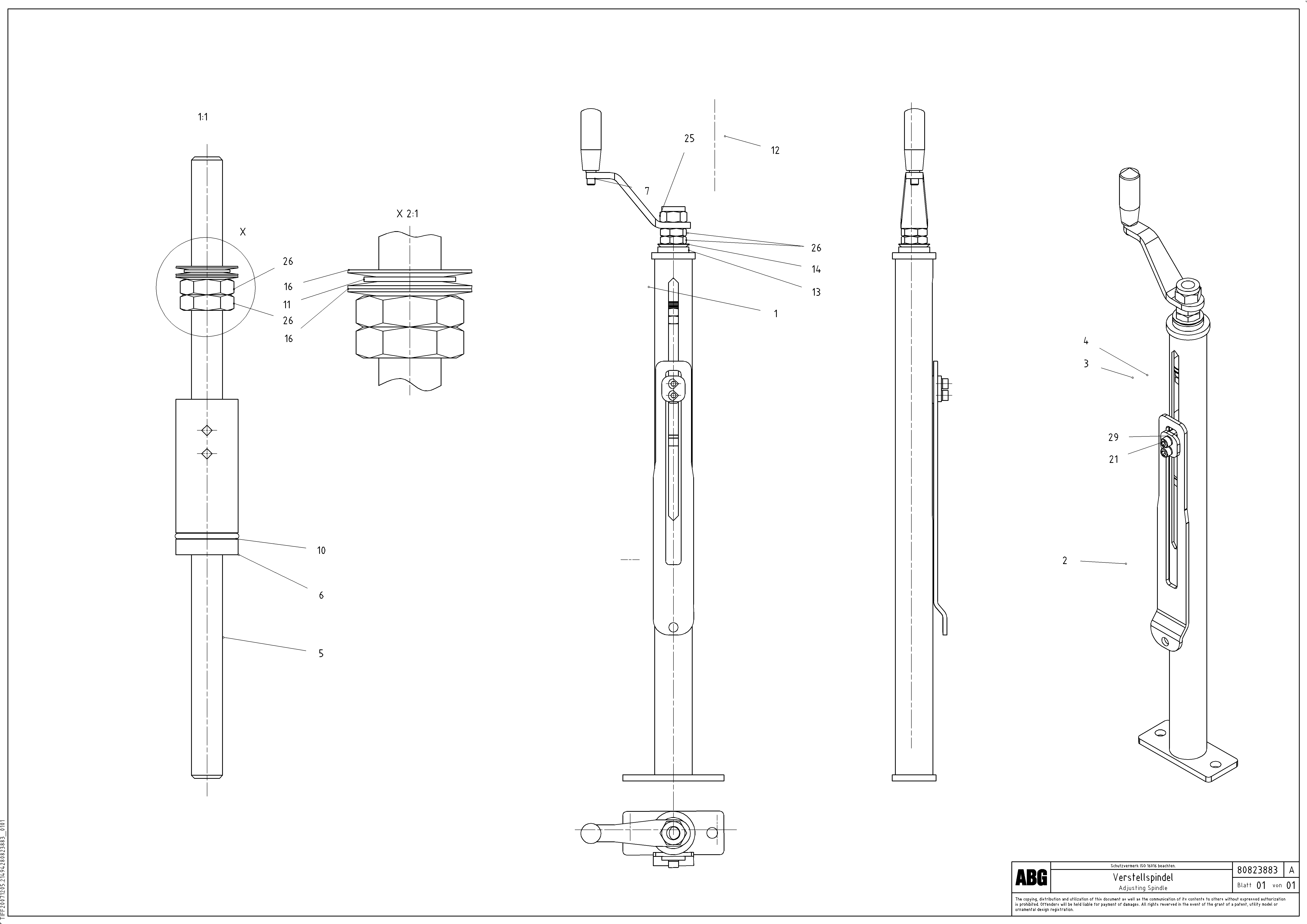 Схема запчастей Volvo PF6160 - 96148 Adjusting spindle for lateral limitation OMNI 1011 ATT. SCREEDS 3,0 - 9,0M PF6110 PF6160/PF6170