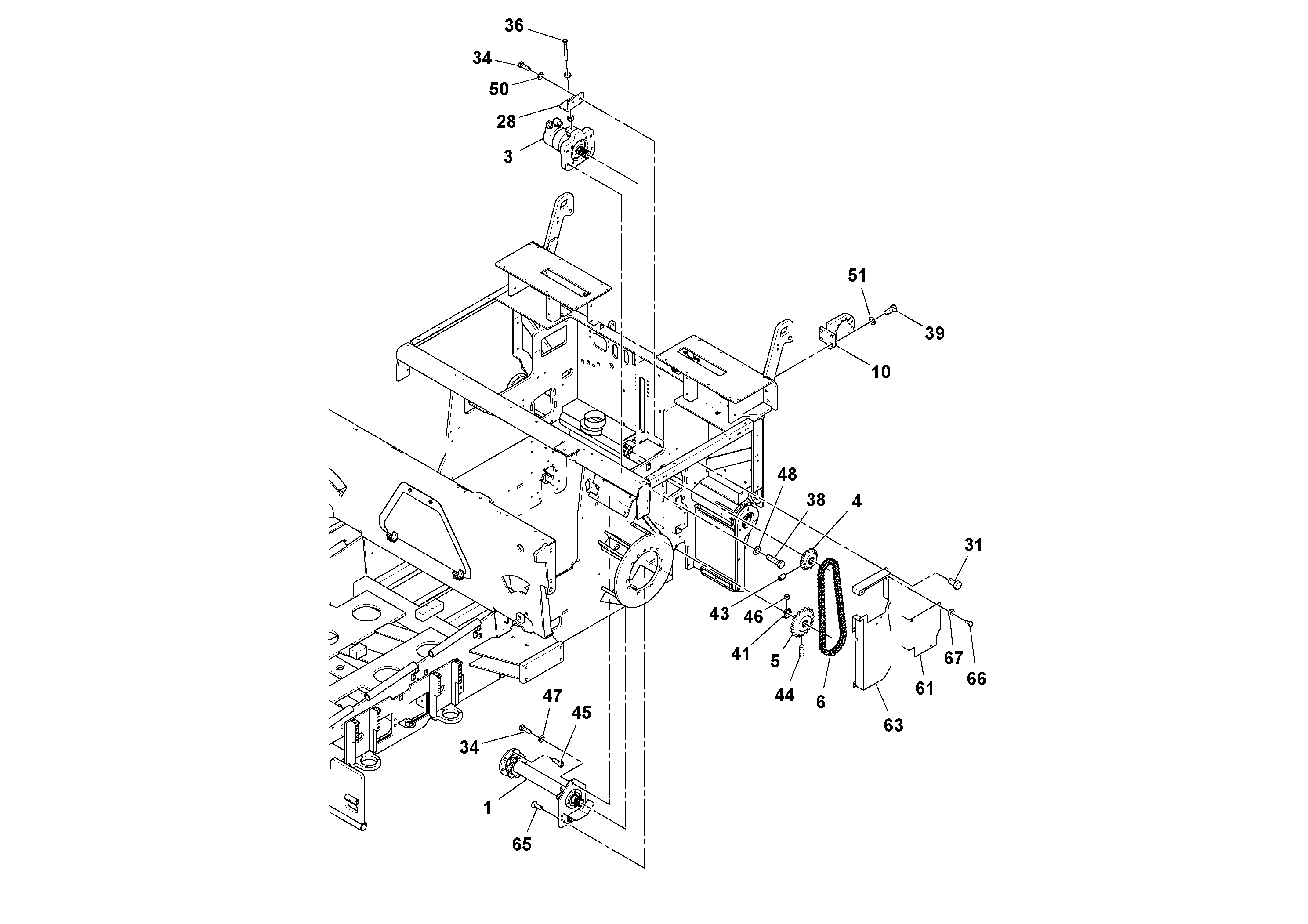 Схема запчастей Volvo PF6160 - 100924 Conveyor Installation PF6160/PF6170