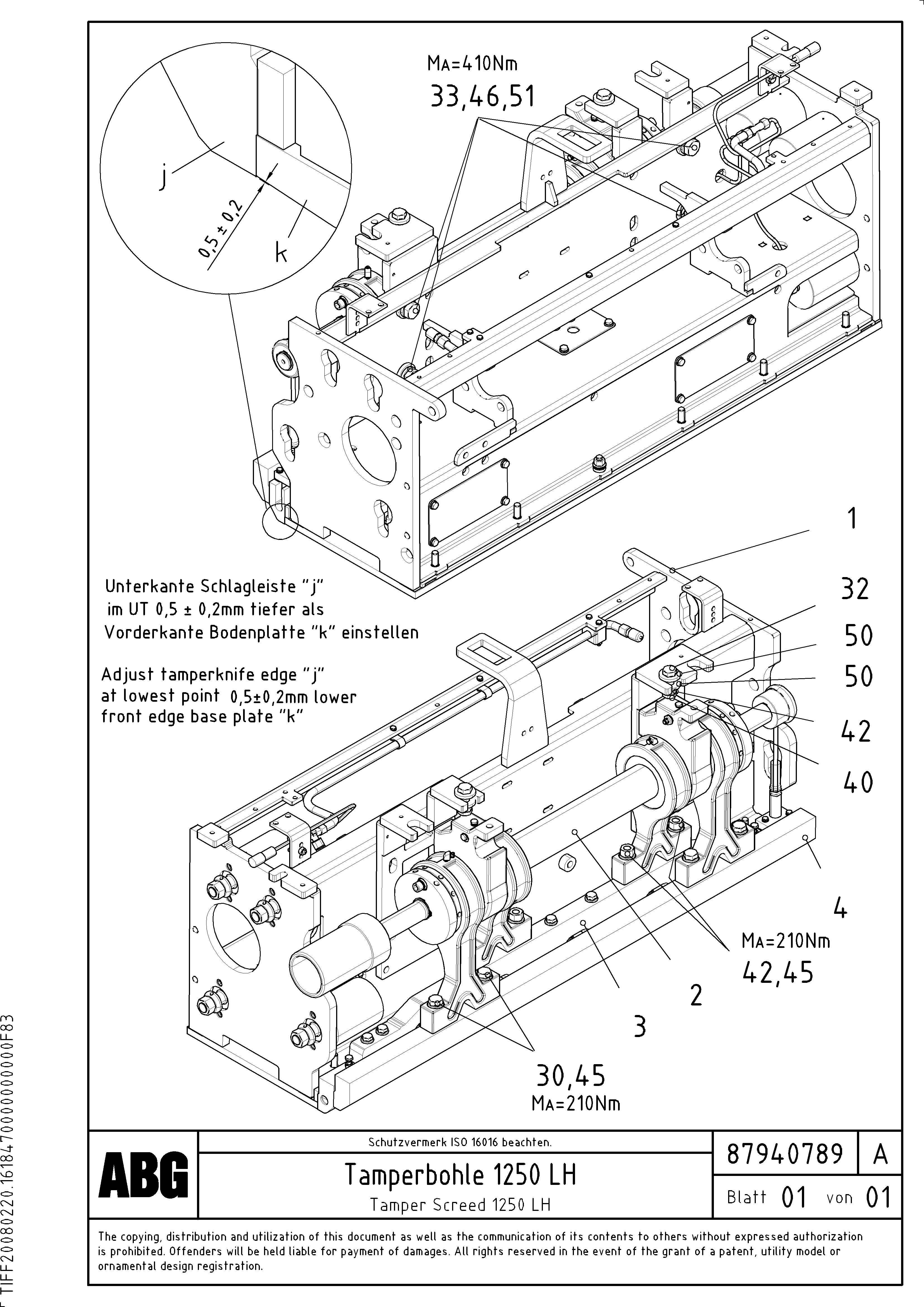 Схема запчастей Volvo PF6160 - 86876 Tamper for extension OMNI 1021 ATT. SCREEDS 3,0 - 9,0M PF6110 PF6160/PF6170