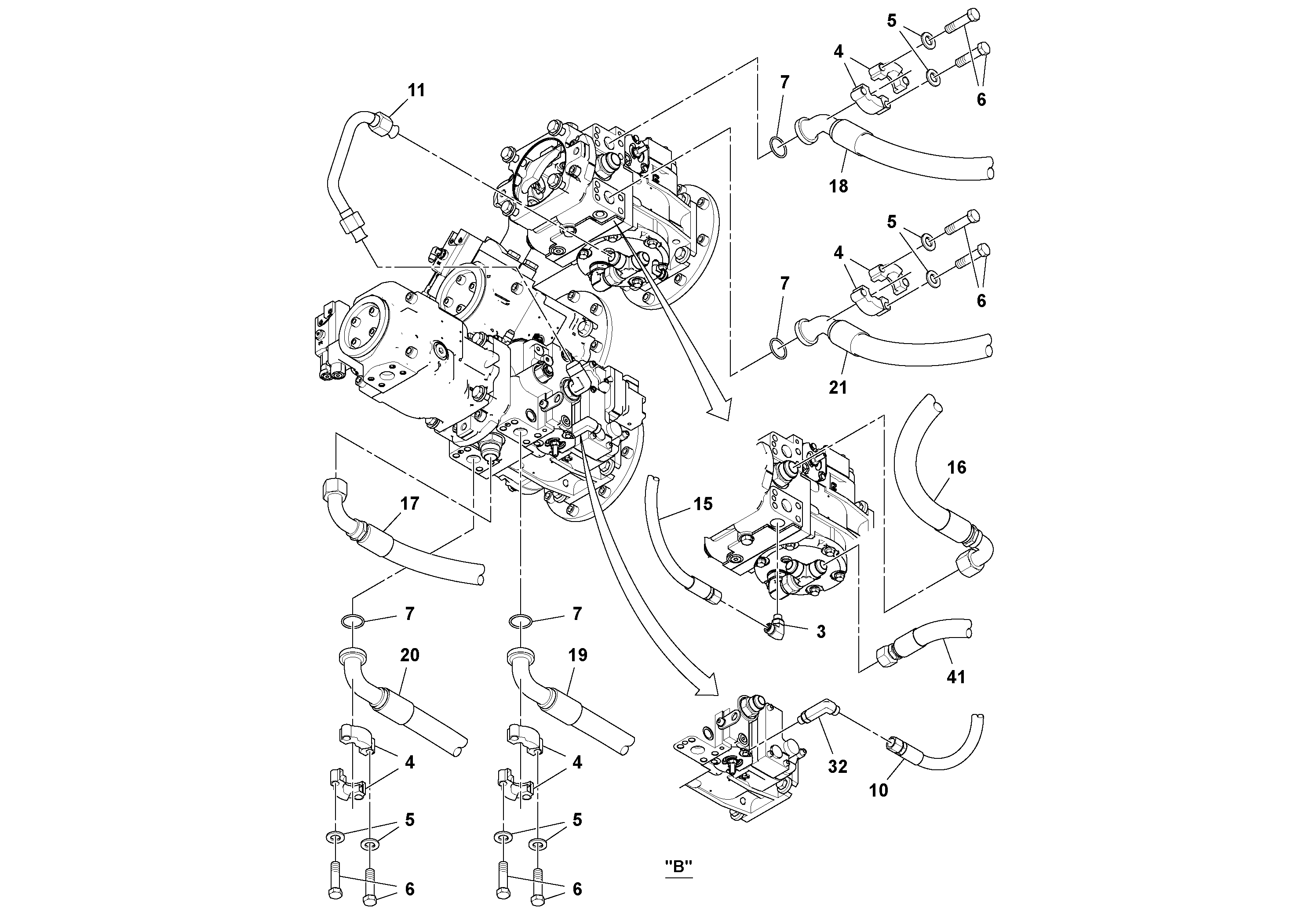 Схема запчастей Volvo PF6160 - 100105 Propulsion Installation PF6160/PF6170