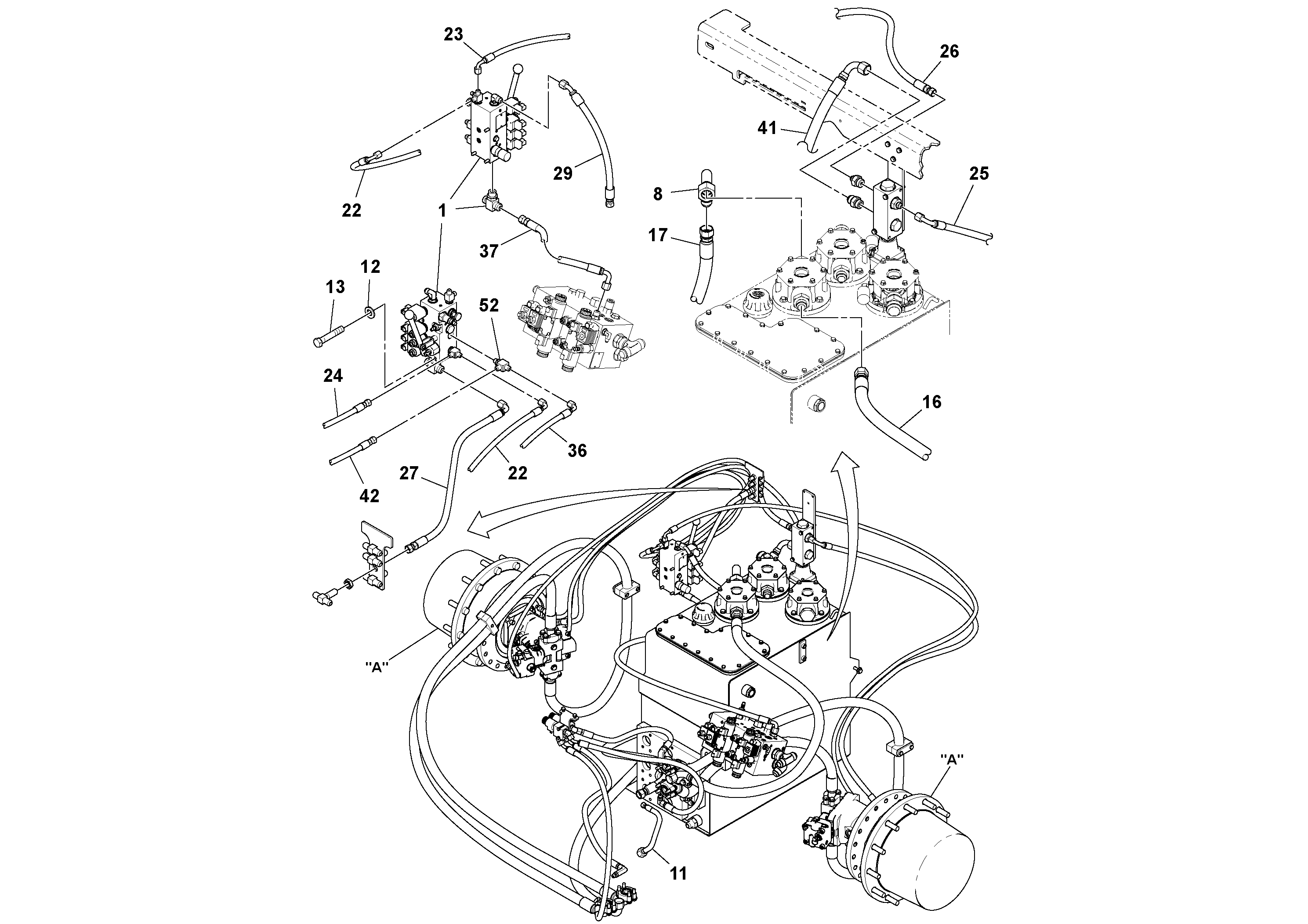 Схема запчастей Volvo PF6160 - 93002 Propulsion Installation PF6160/PF6170