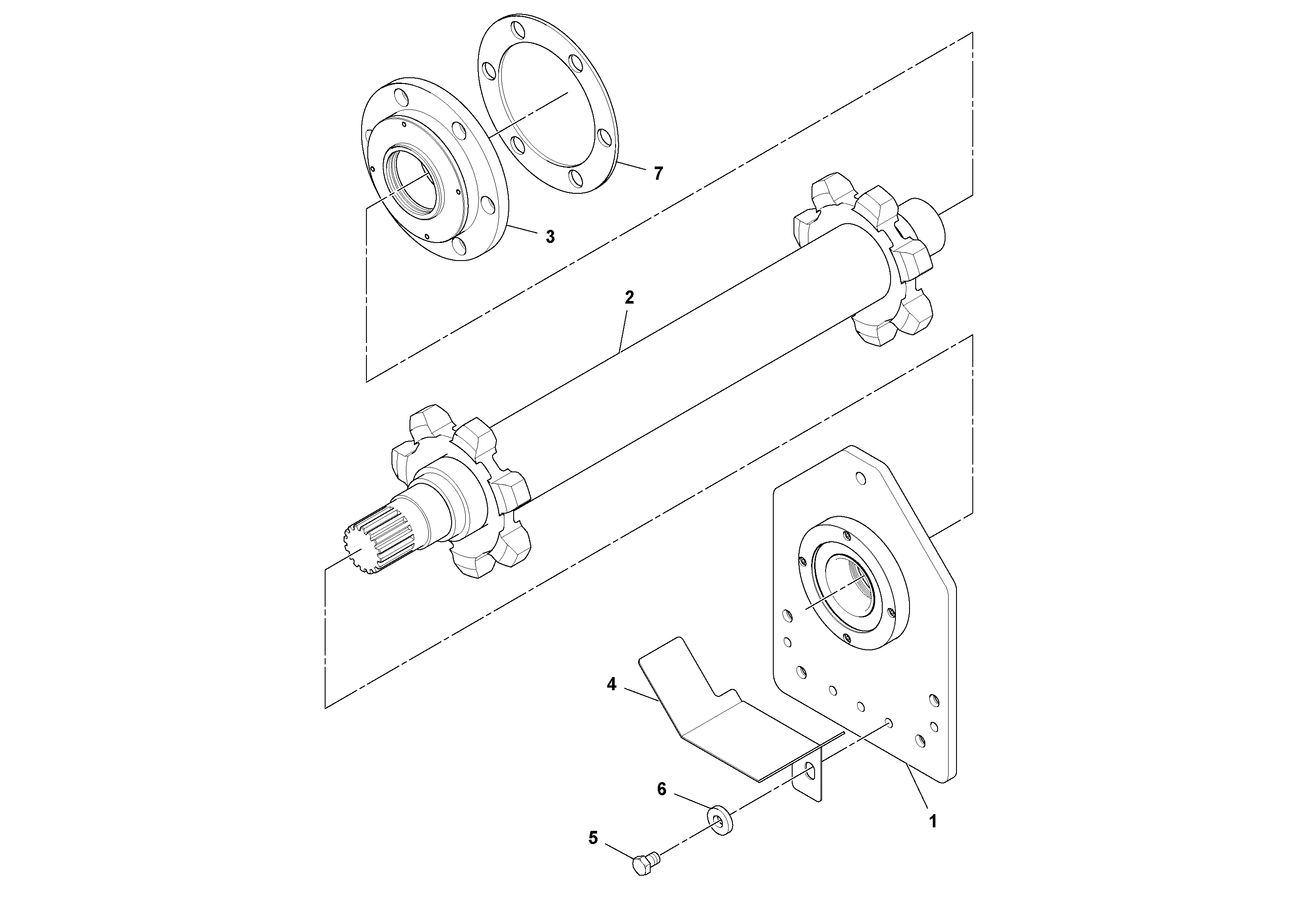 Схема запчастей Volvo PF6160 - 94087 Delivery Drive Shaft Assembly PF6160/PF6170