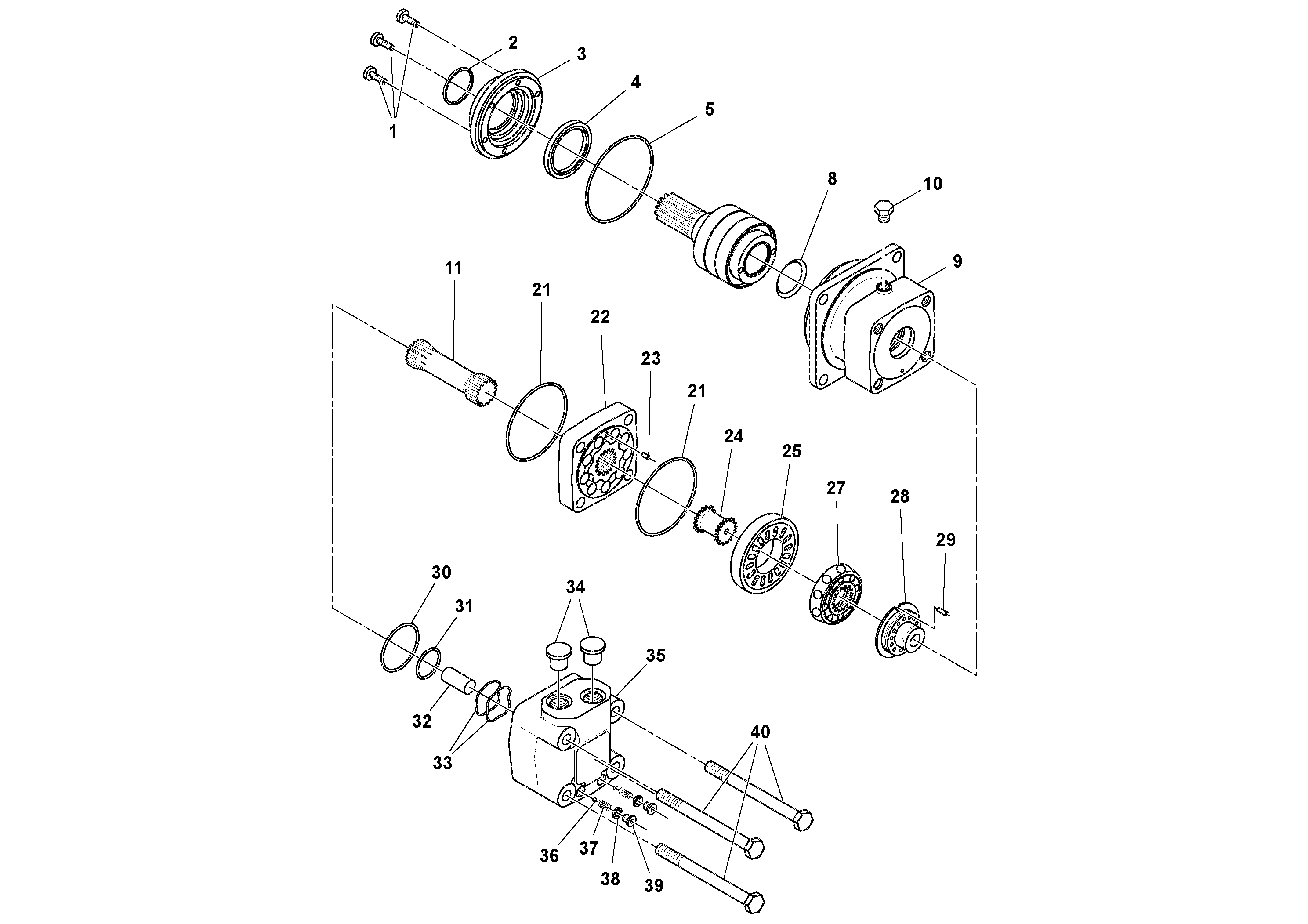 Схема запчастей Volvo PF6160 - 94097 Motor PF6160/PF6170