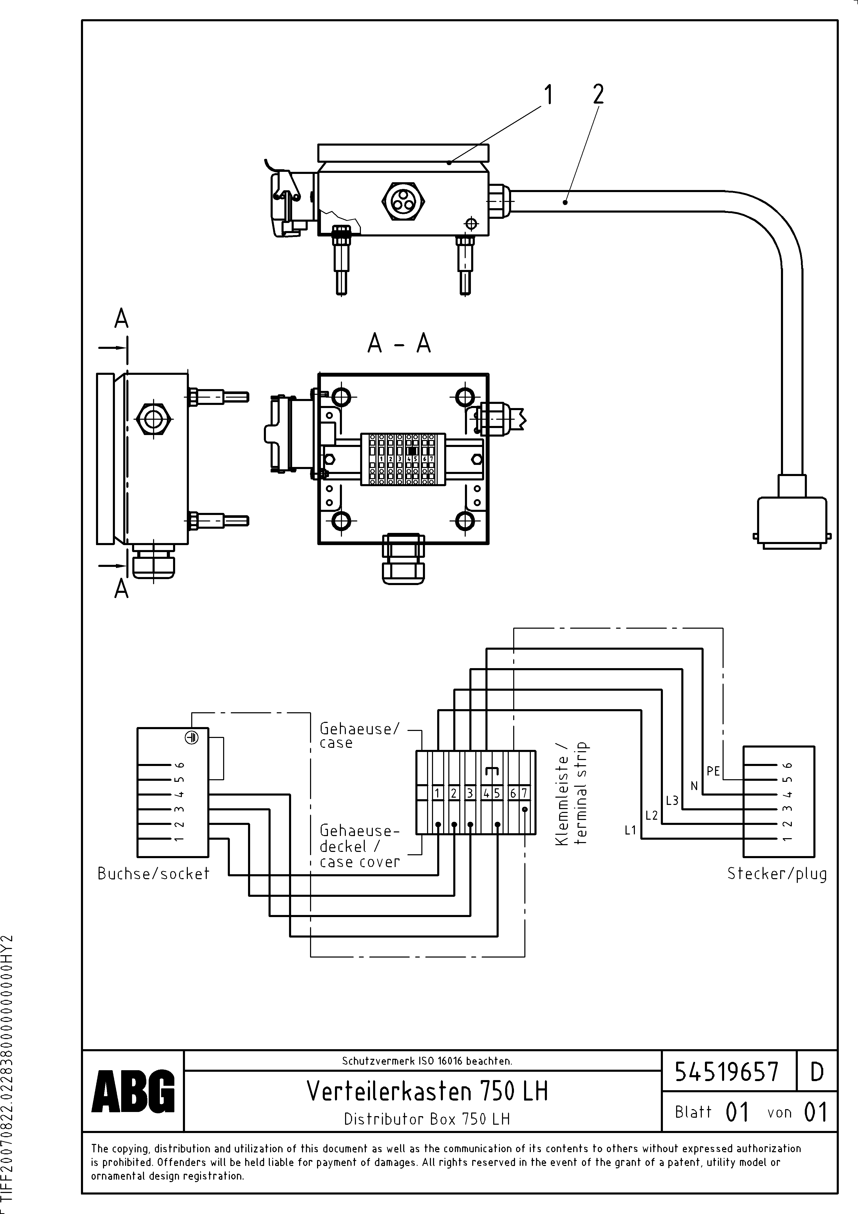 Схема запчастей Volvo PF6160 - 87165 Distributor box for extension OMNI 1000 ATT. SCREEDS 3,0 - 9,0M PF6110, PF6160/PF6170