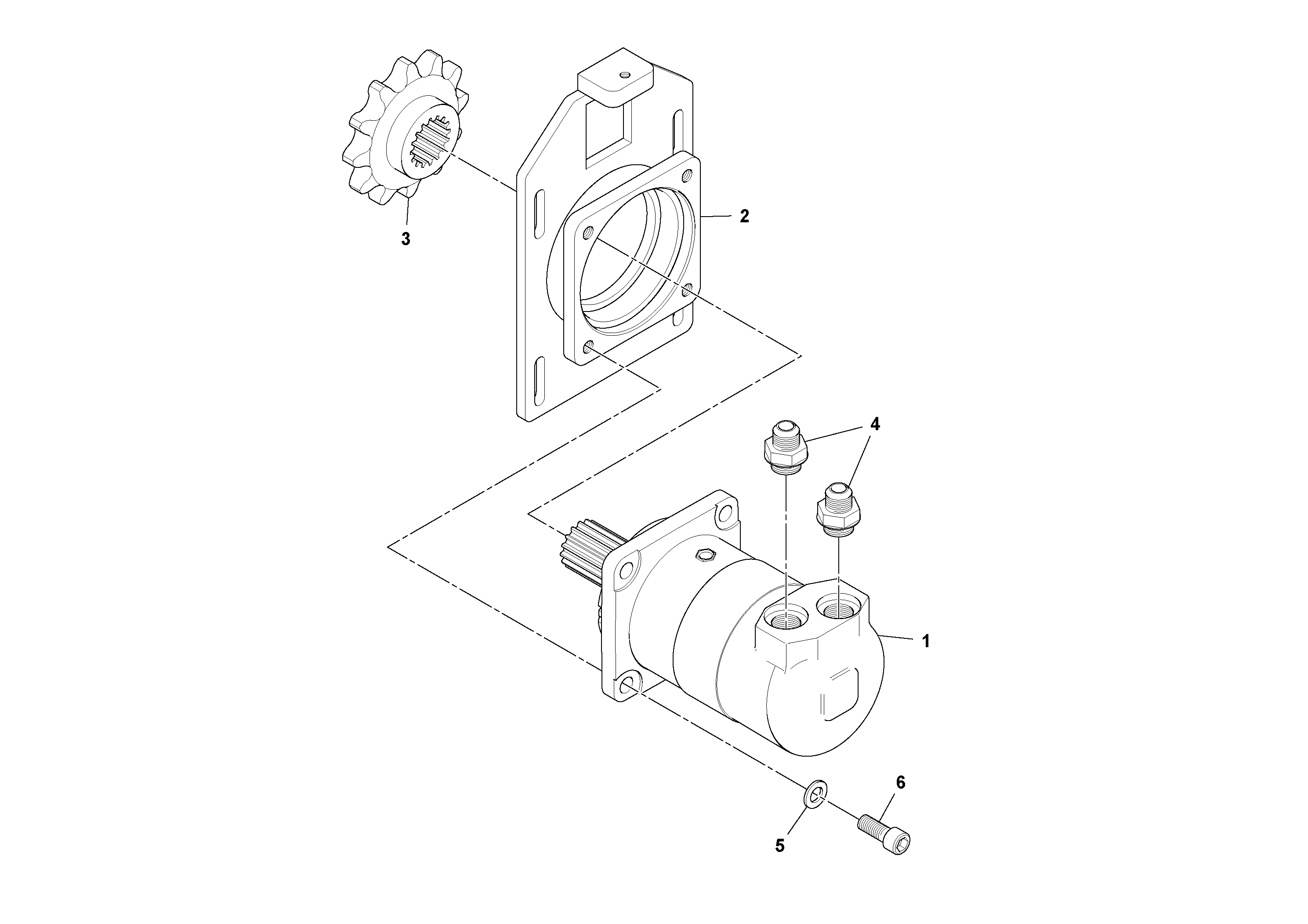 Схема запчастей Volvo PF6160 - 94793 High Torque Auger Motor PF6160/PF6170