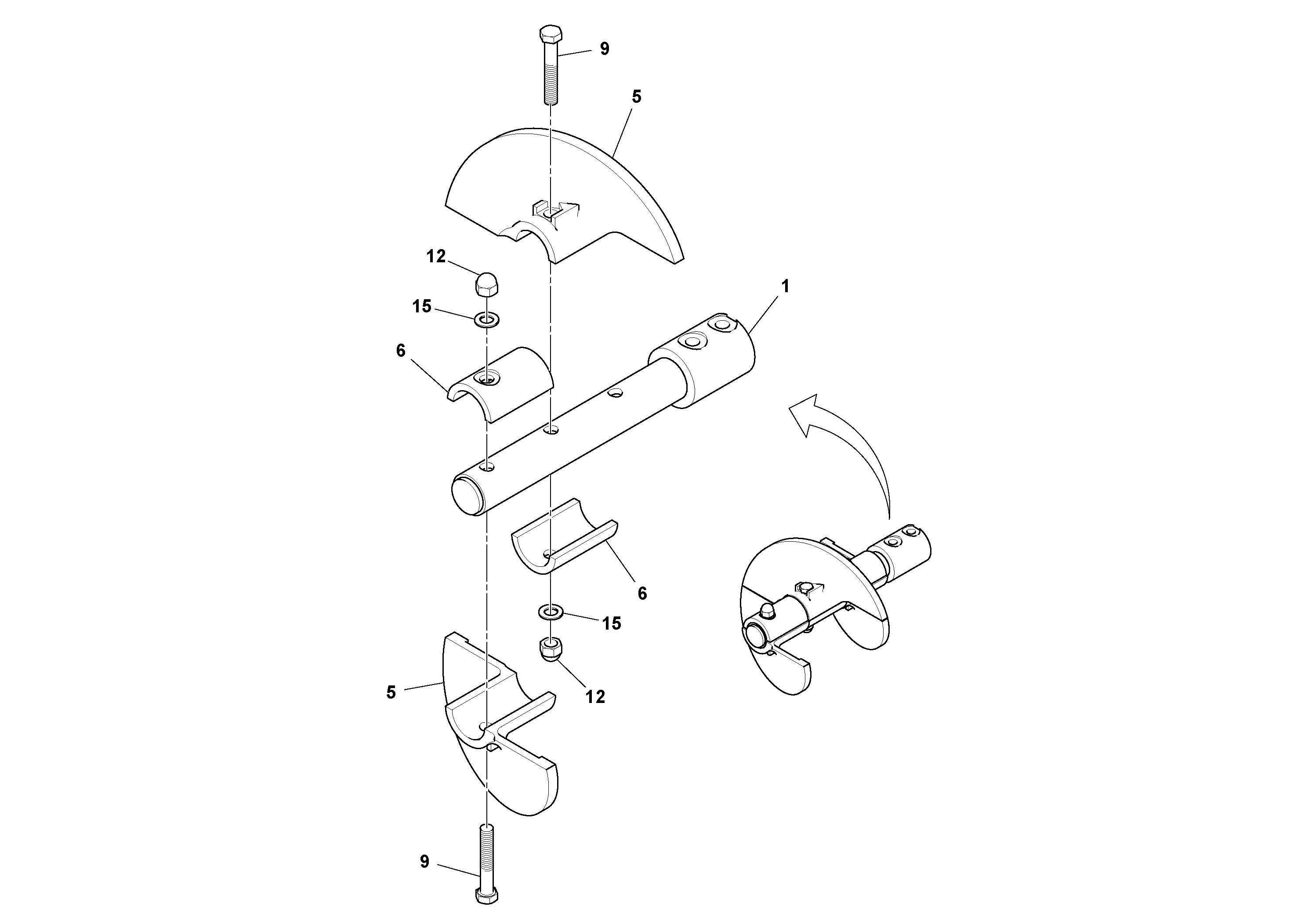 Схема запчастей Volvo PF6160 - 96167 Right Shaft Assembly PF6160/PF6170