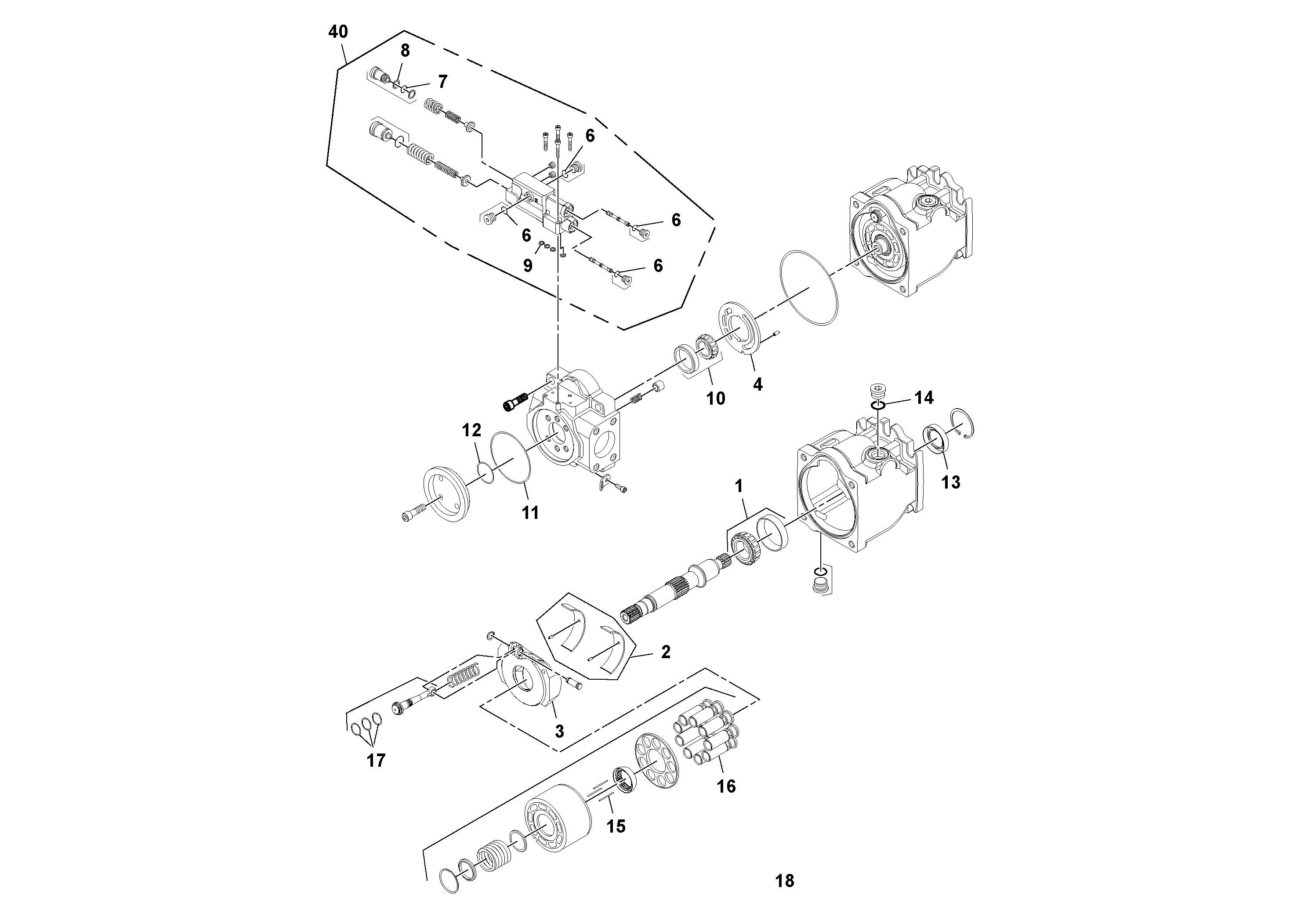 Схема запчастей Volvo PF6160 - 95131 Насос PF6160/PF6170