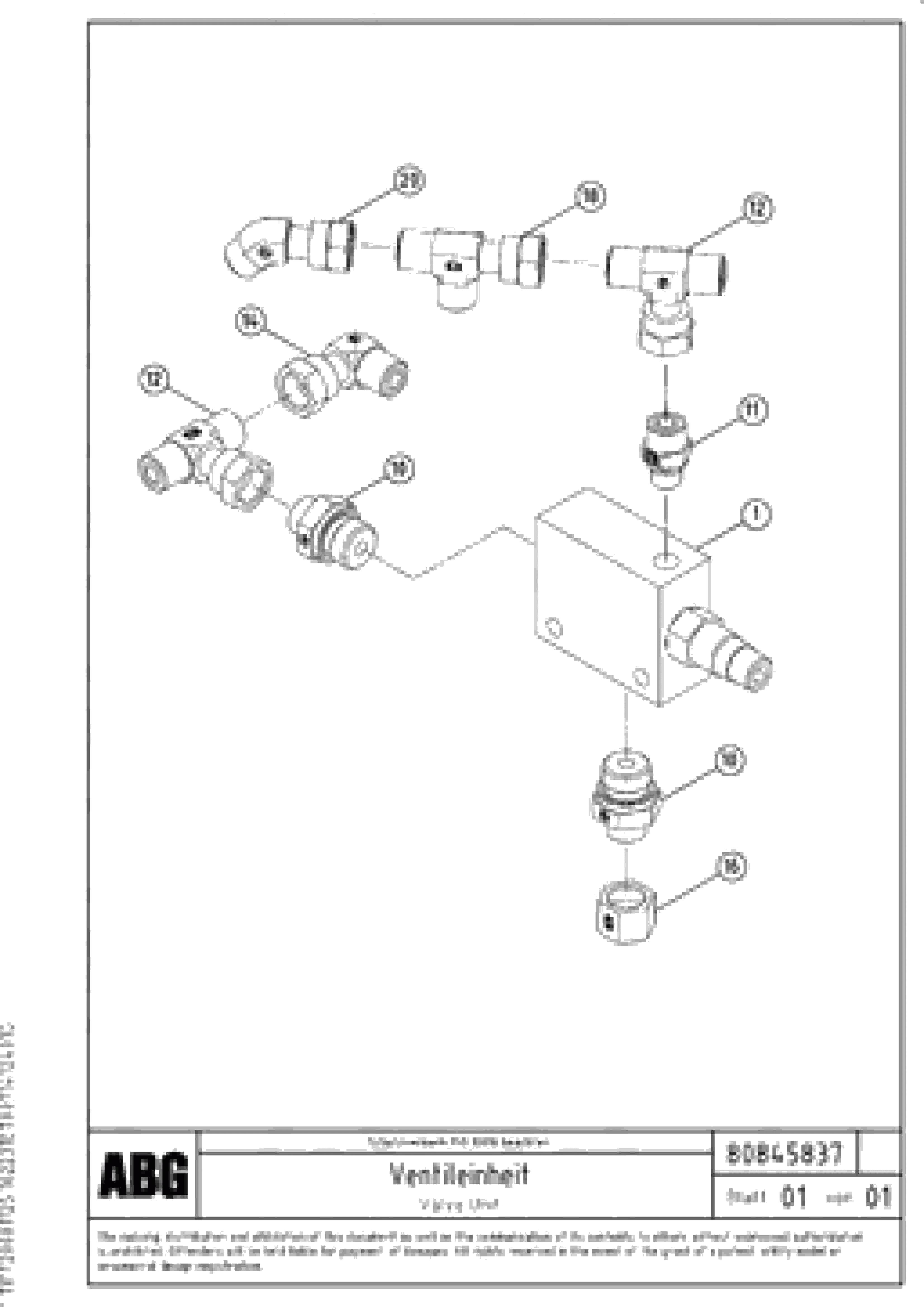 Схема запчастей Volvo PF6160 - 94647 Valve block for towing arms OMNI 1001 ATT. SCREEDS 3,0 - 9,0M PF6110 PF6160/PF6170