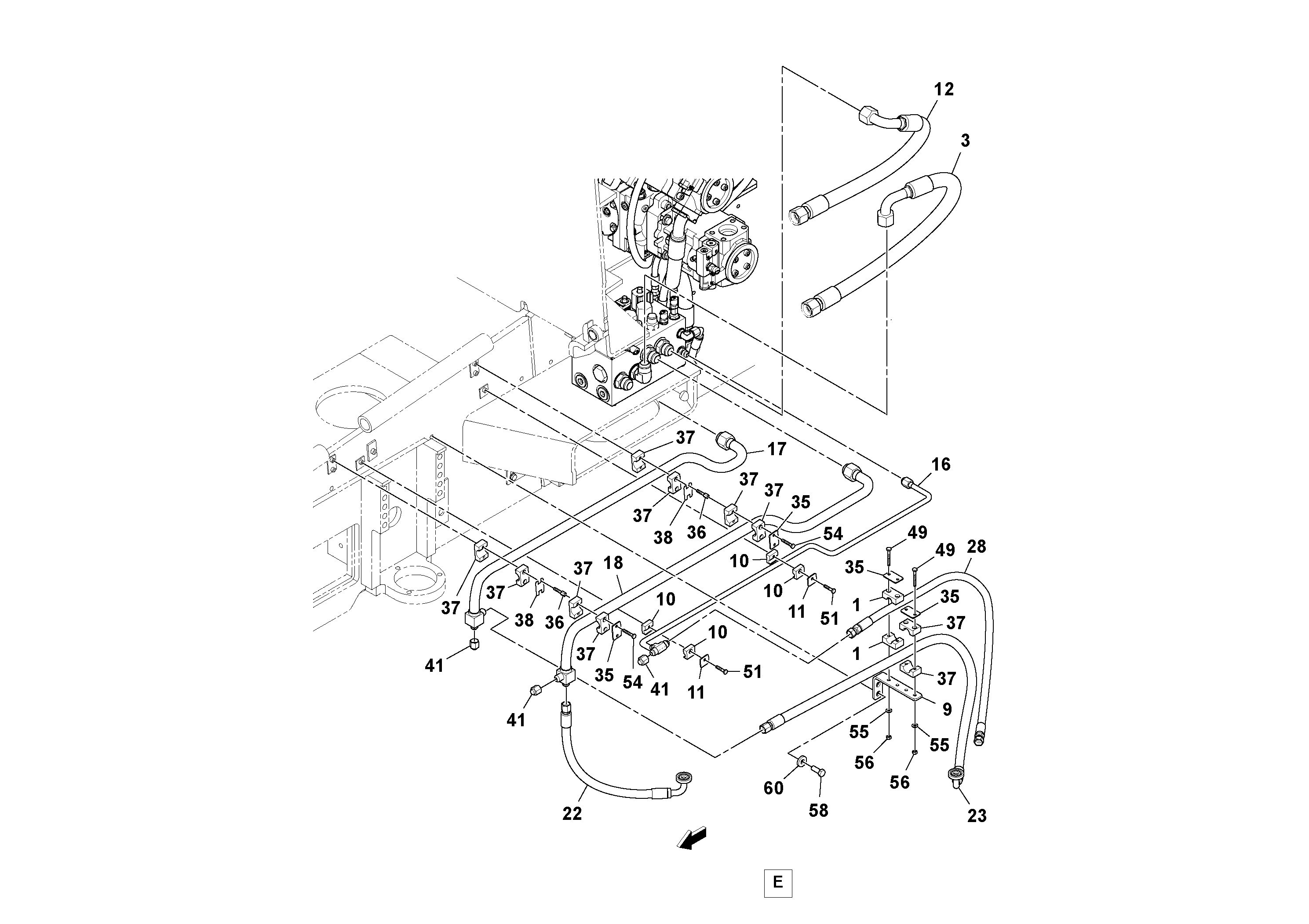 Схема запчастей Volvo PF6160 - 96633 Fwa Hydraulic Installation PF6160/PF6170