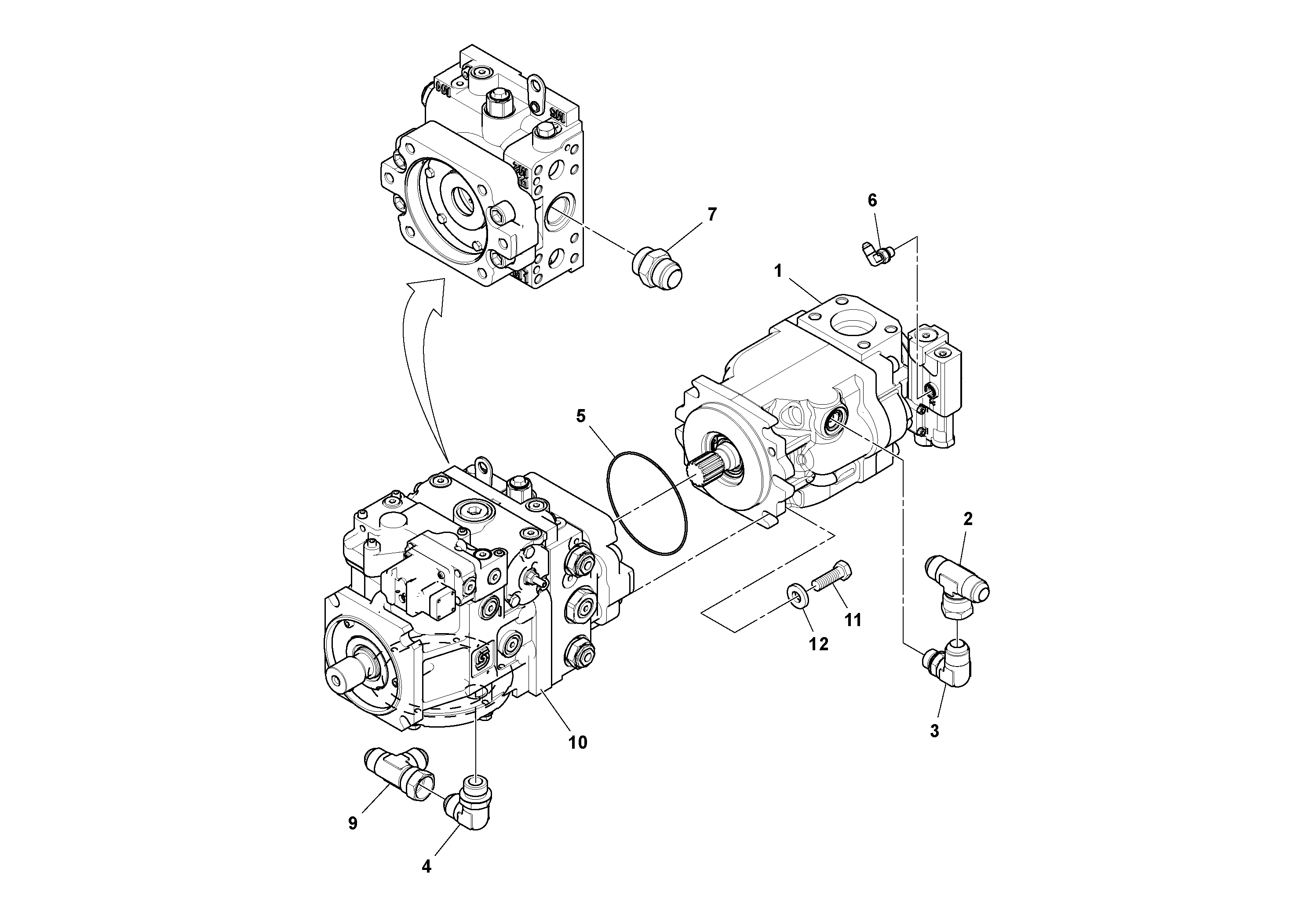 Схема запчастей Volvo PF6160 - 99044 Propulsion/Conveyor Pump Assembly PF6160/PF6170