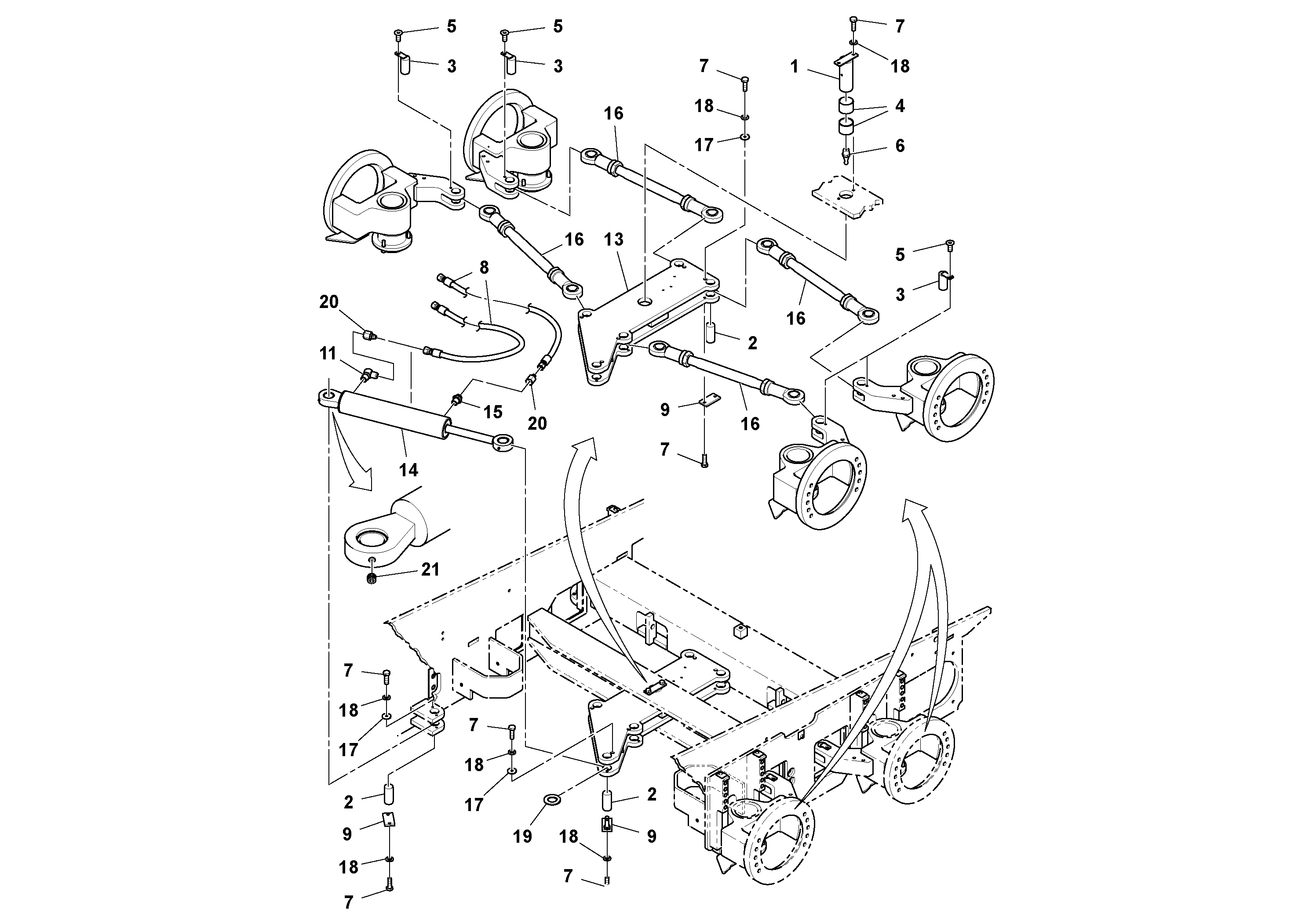 Схема запчастей Volvo PF6160 - 94070 Steering Installation PF6160/PF6170